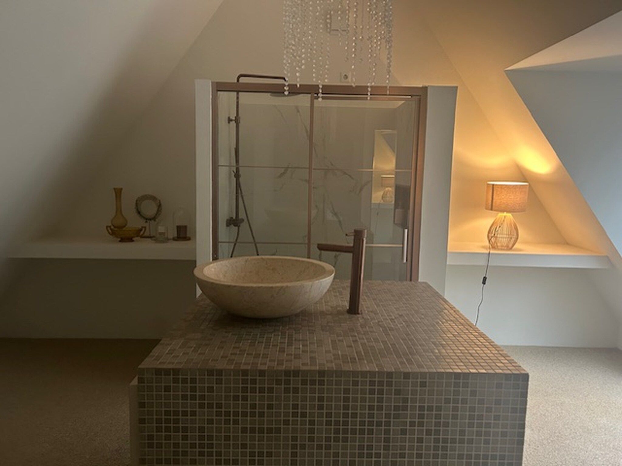 De badkamer van Villa Gabrielle in Bergen