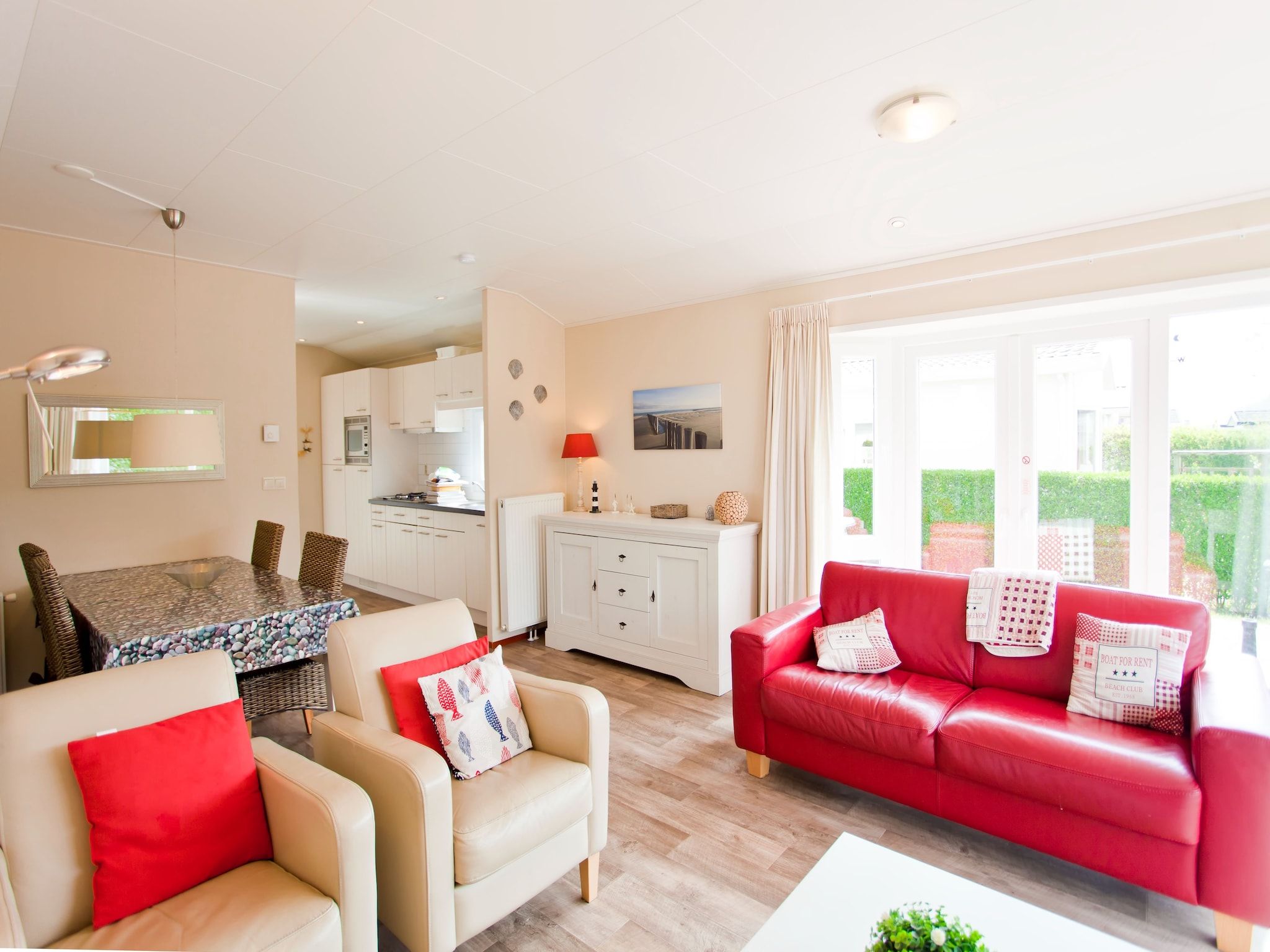 De woonkamer van Unique Luxe 4 in Breskens