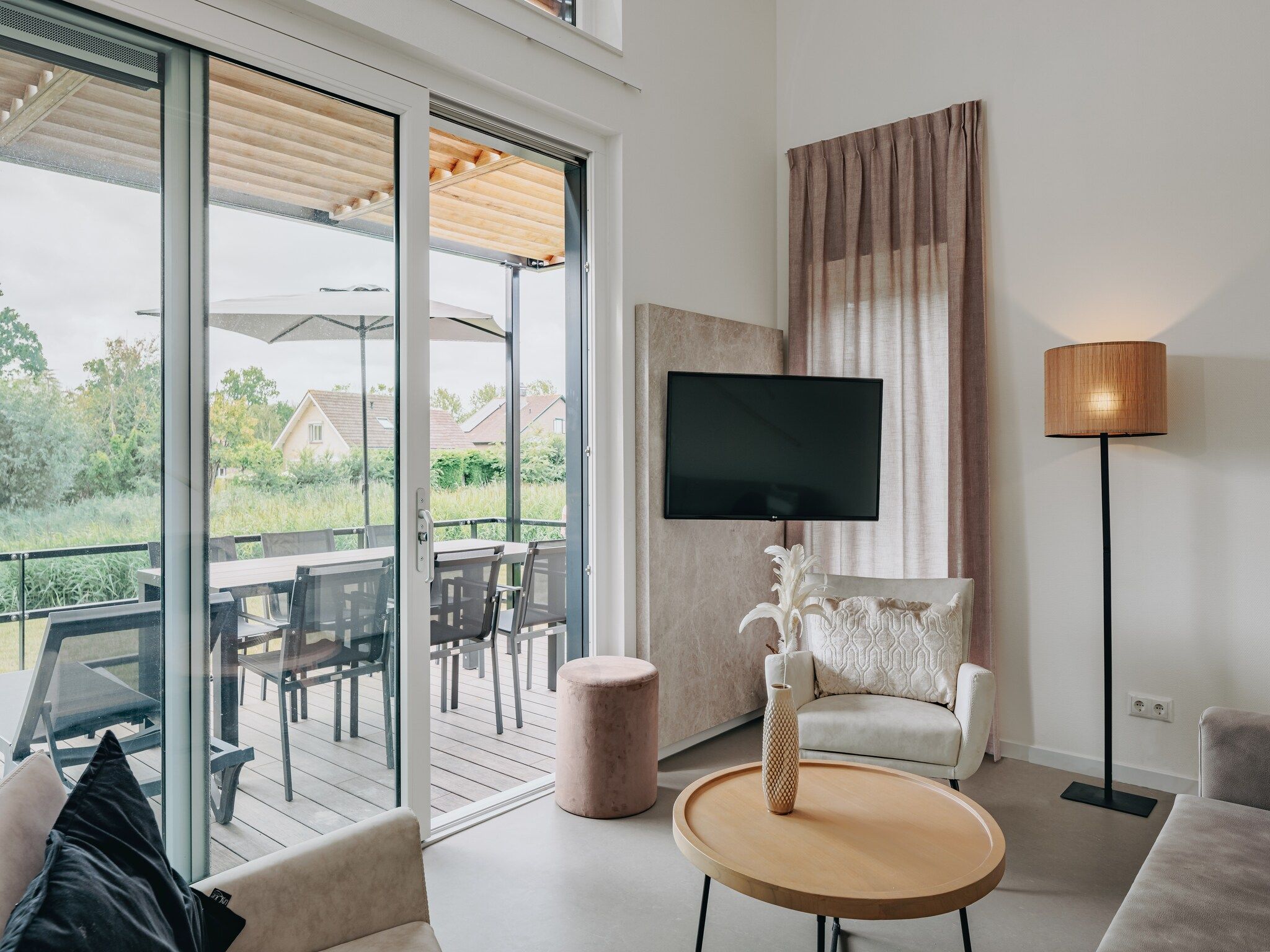 De woonkamer van Vakantiepark Zeebad 12 in Breskens