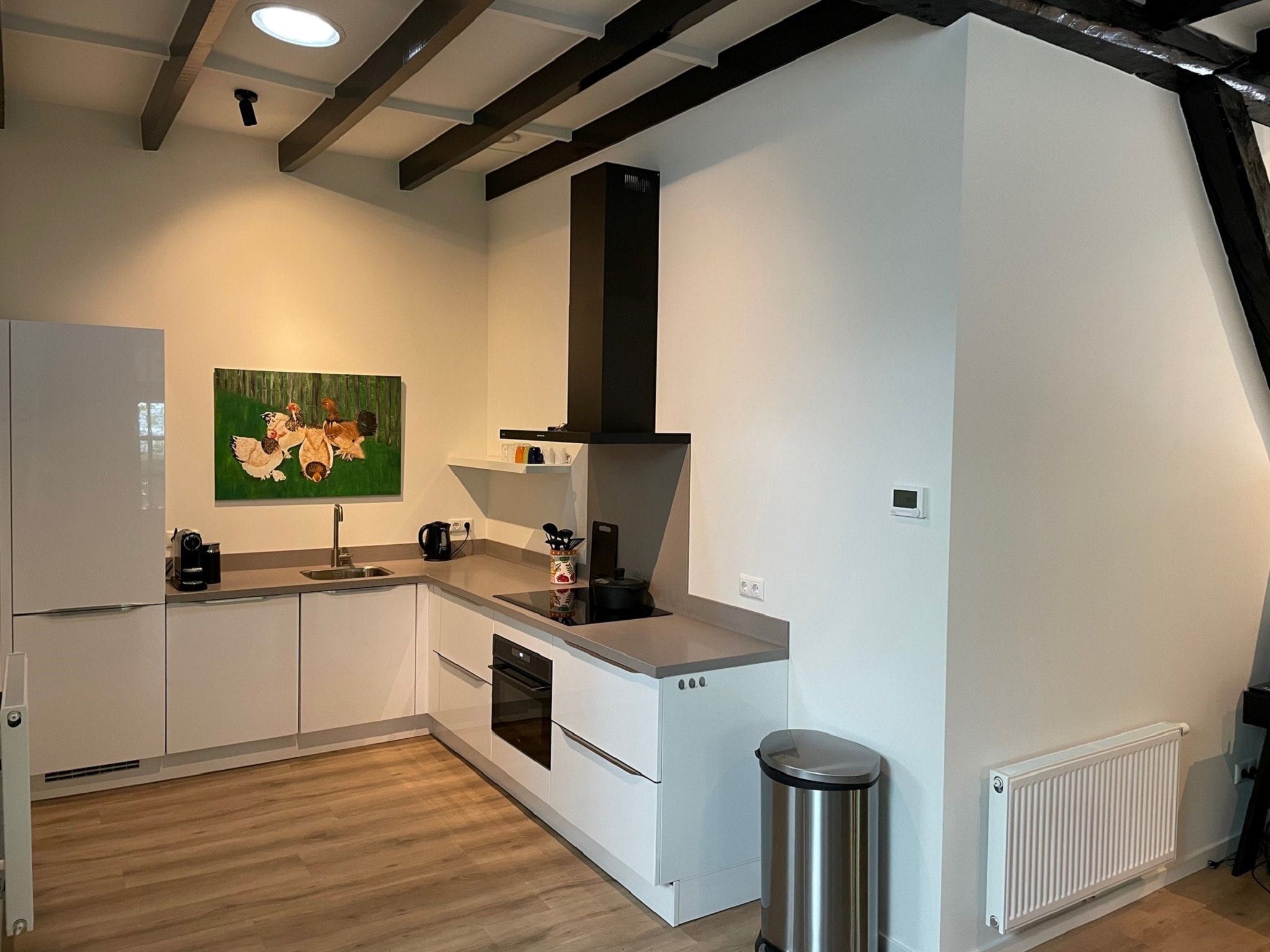 De keuken van Vakantiepark de Tabaksschuur 4 in Elst