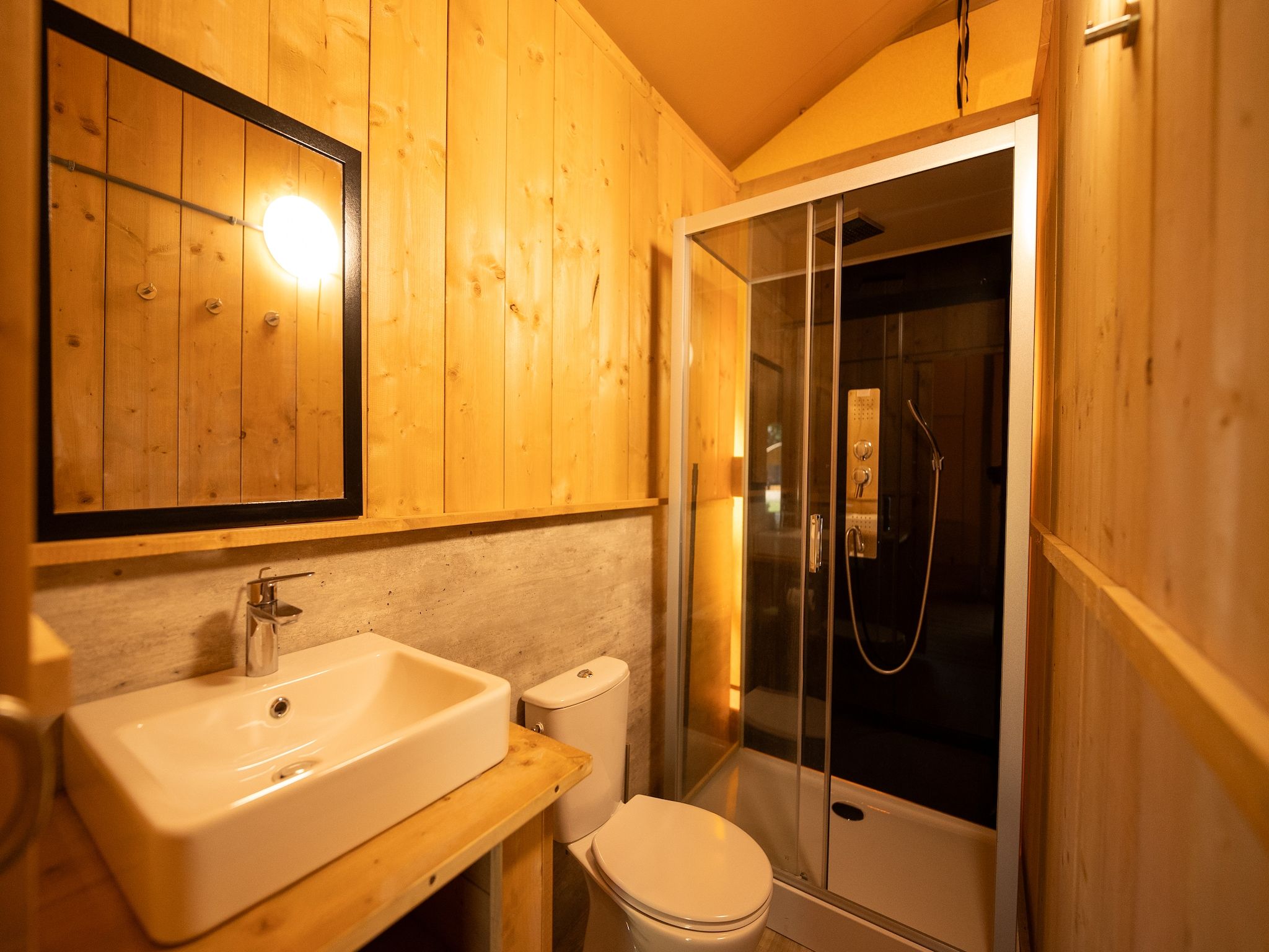 De badkamer van Vakantiepark Hunzedal 16 in Borger