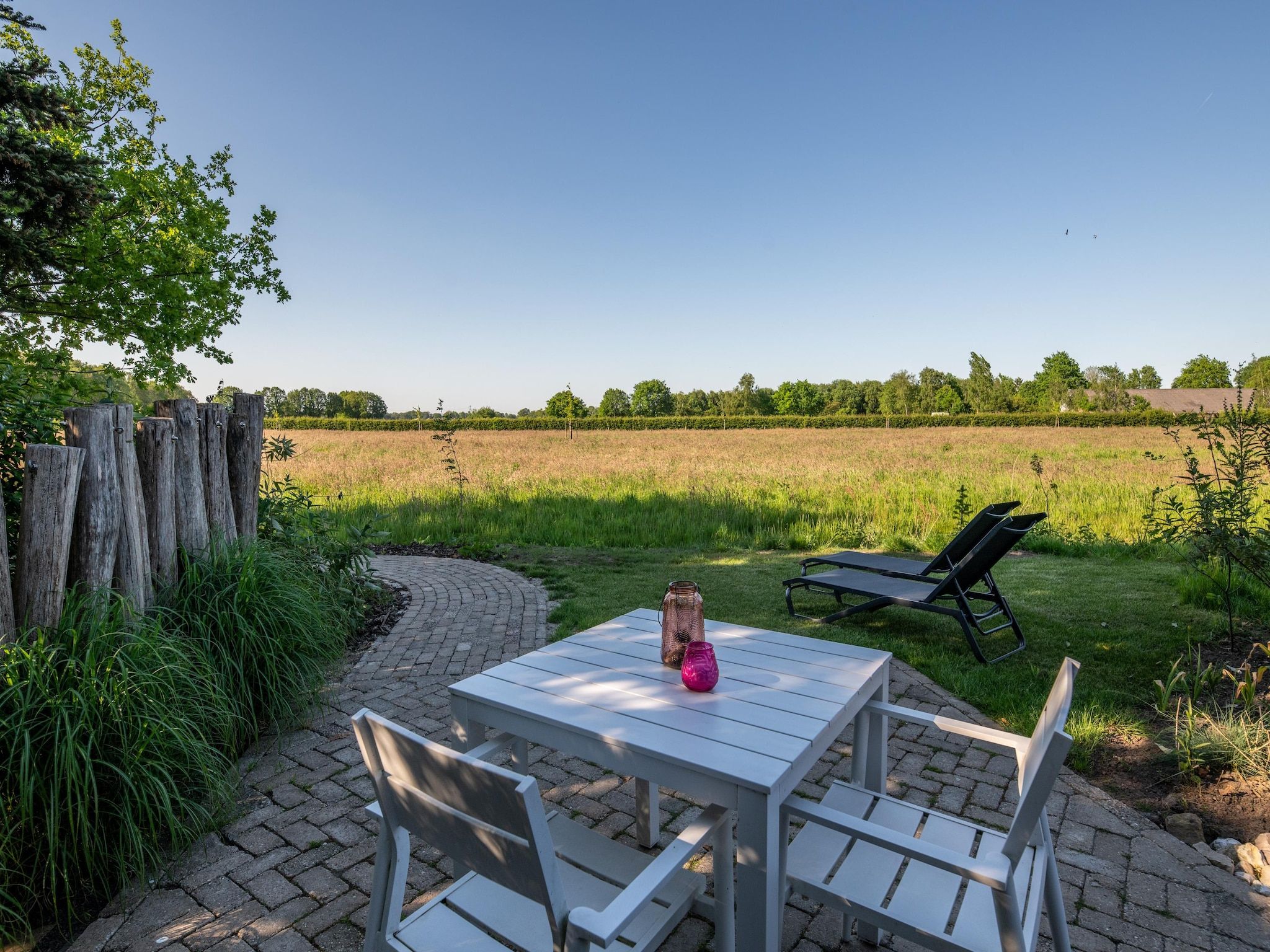 Het uitzicht vanaf Wellness lodge Wulp 2p in Drenthe