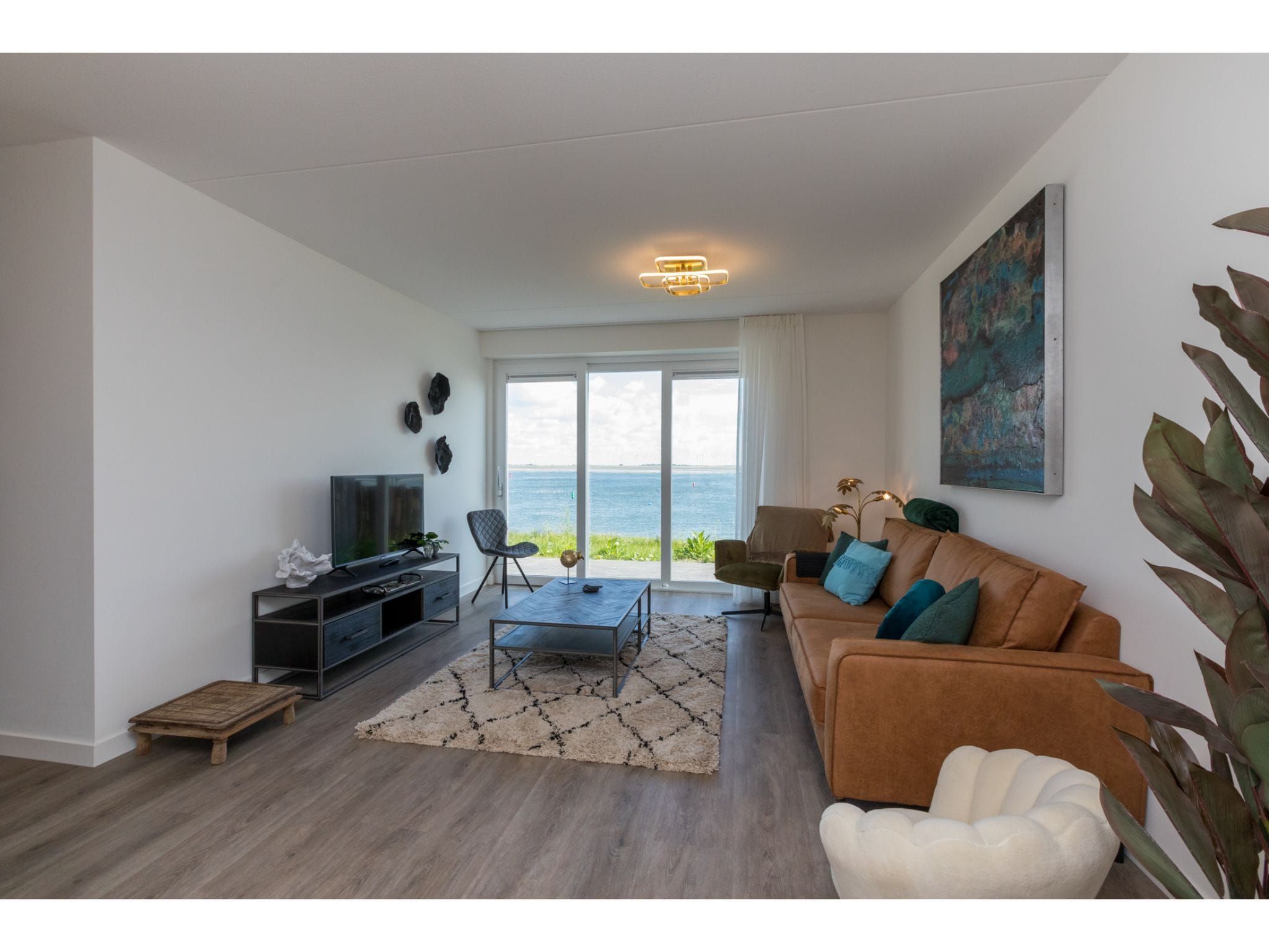 De woonkamer van Havenweg 8-18 in St. Annaland