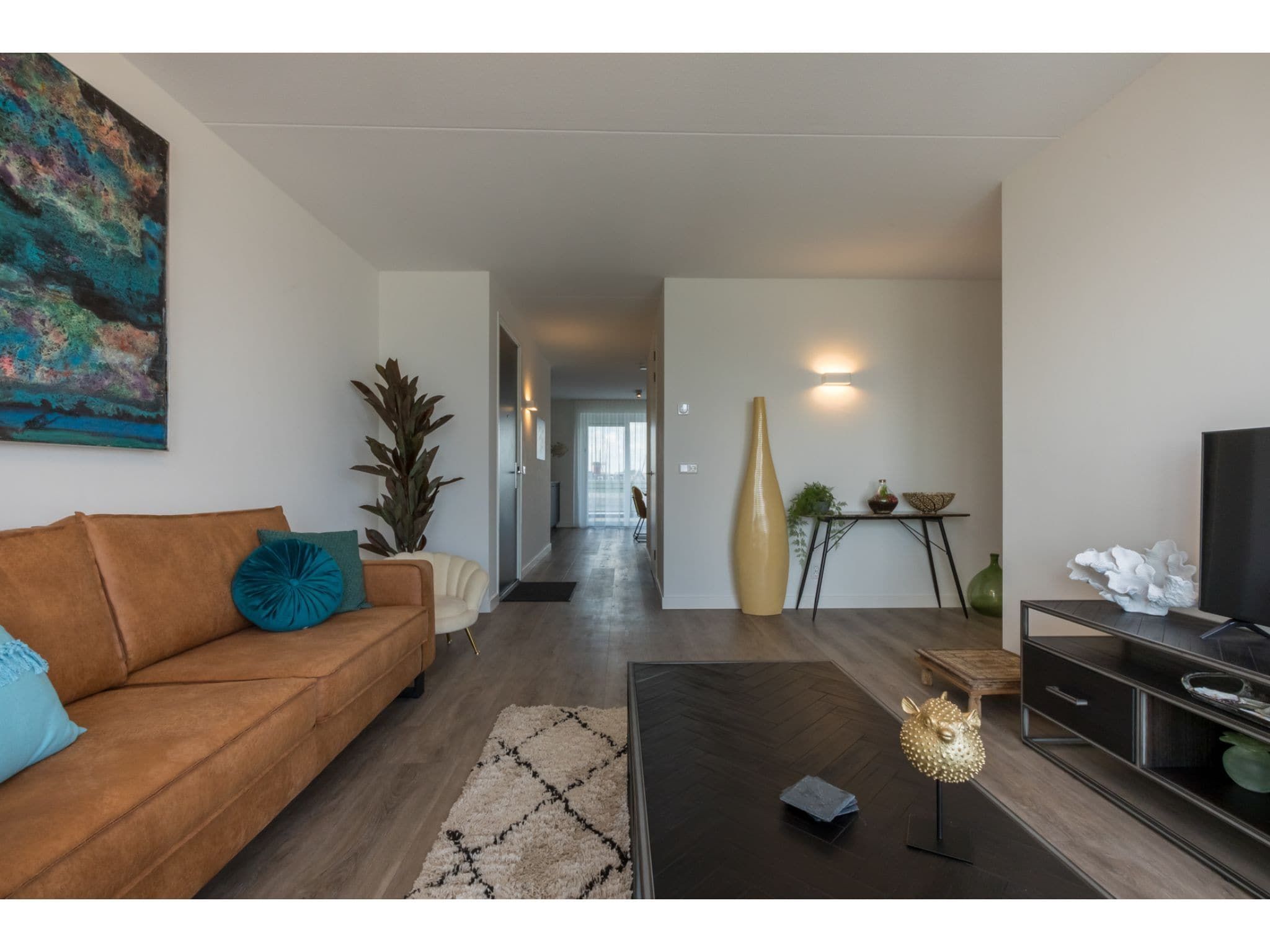 De woonkamer van Havenweg 8-18 in St. Annaland