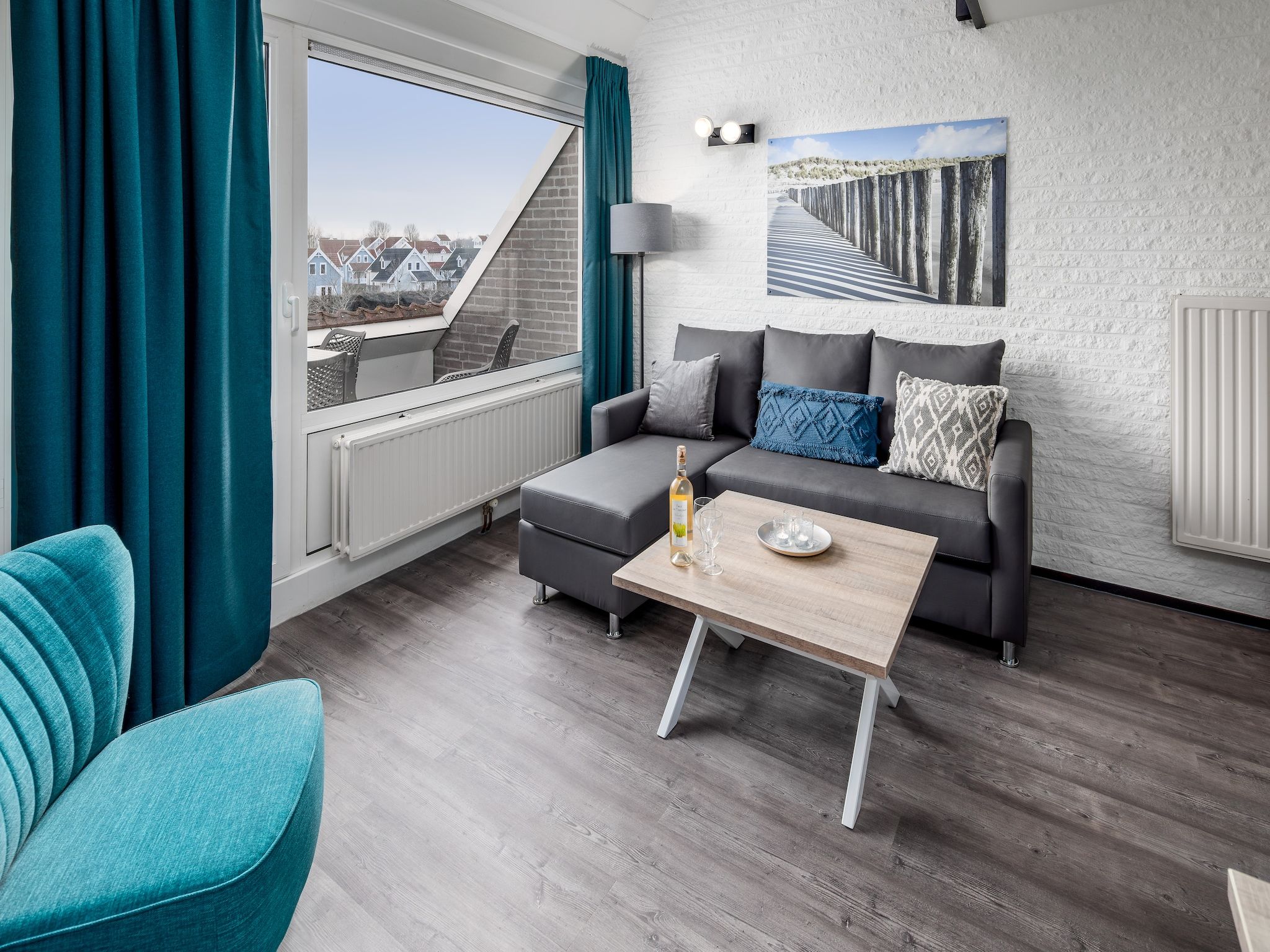 De woonkamer van Aquadelta 42 in Bruinisse