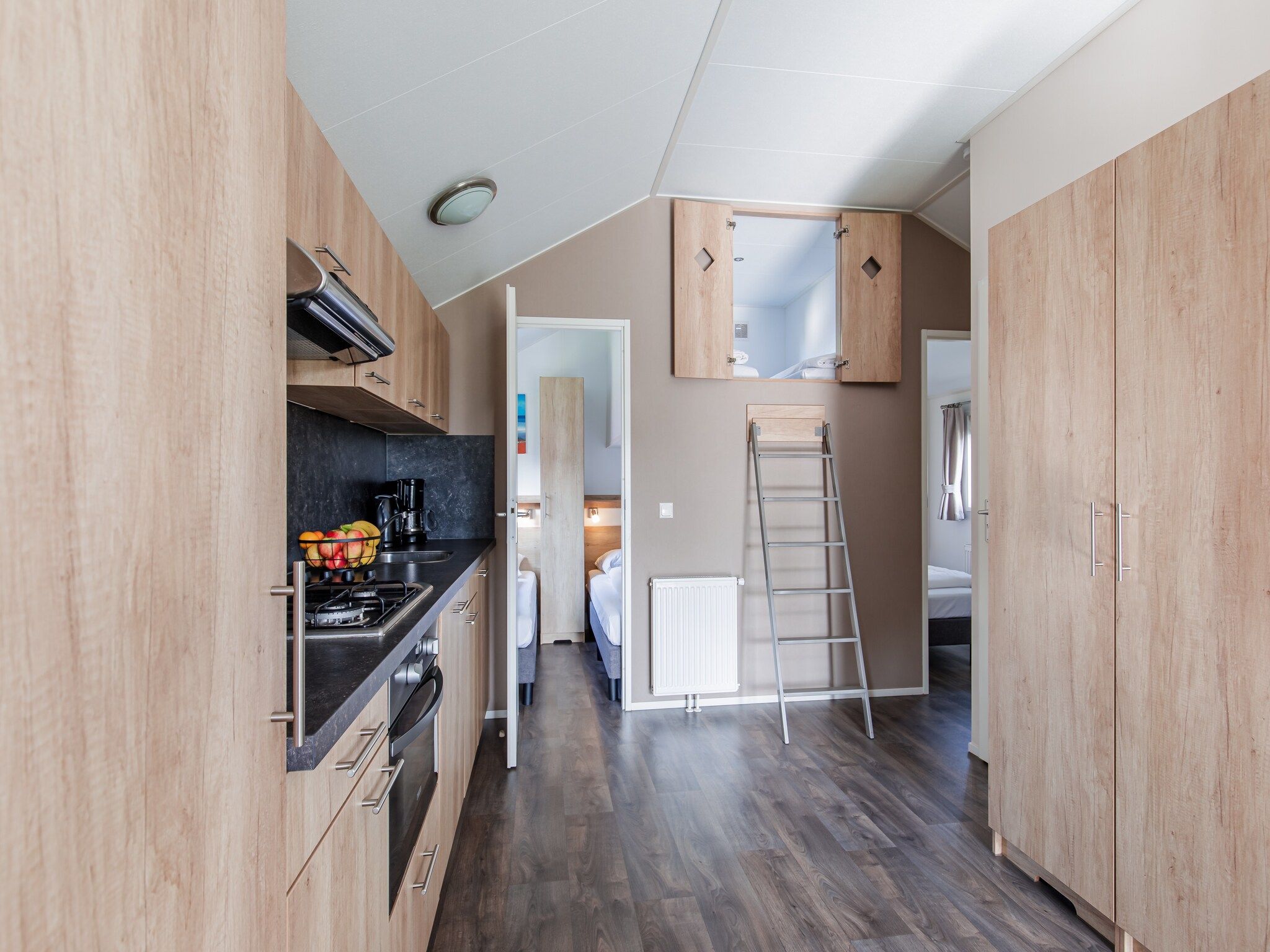 De keuken van Vakantiepark Leukermeer 12 in Well