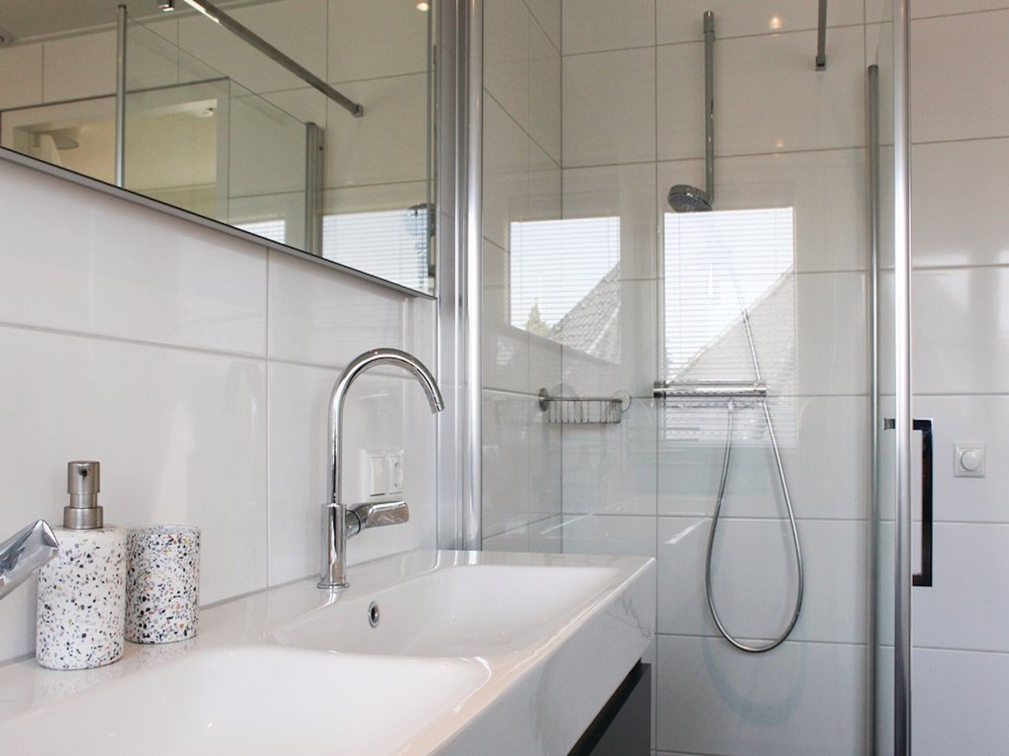 De badkamer van Recreatiepark Idskenhuizen 4 in Idskenhuizen
