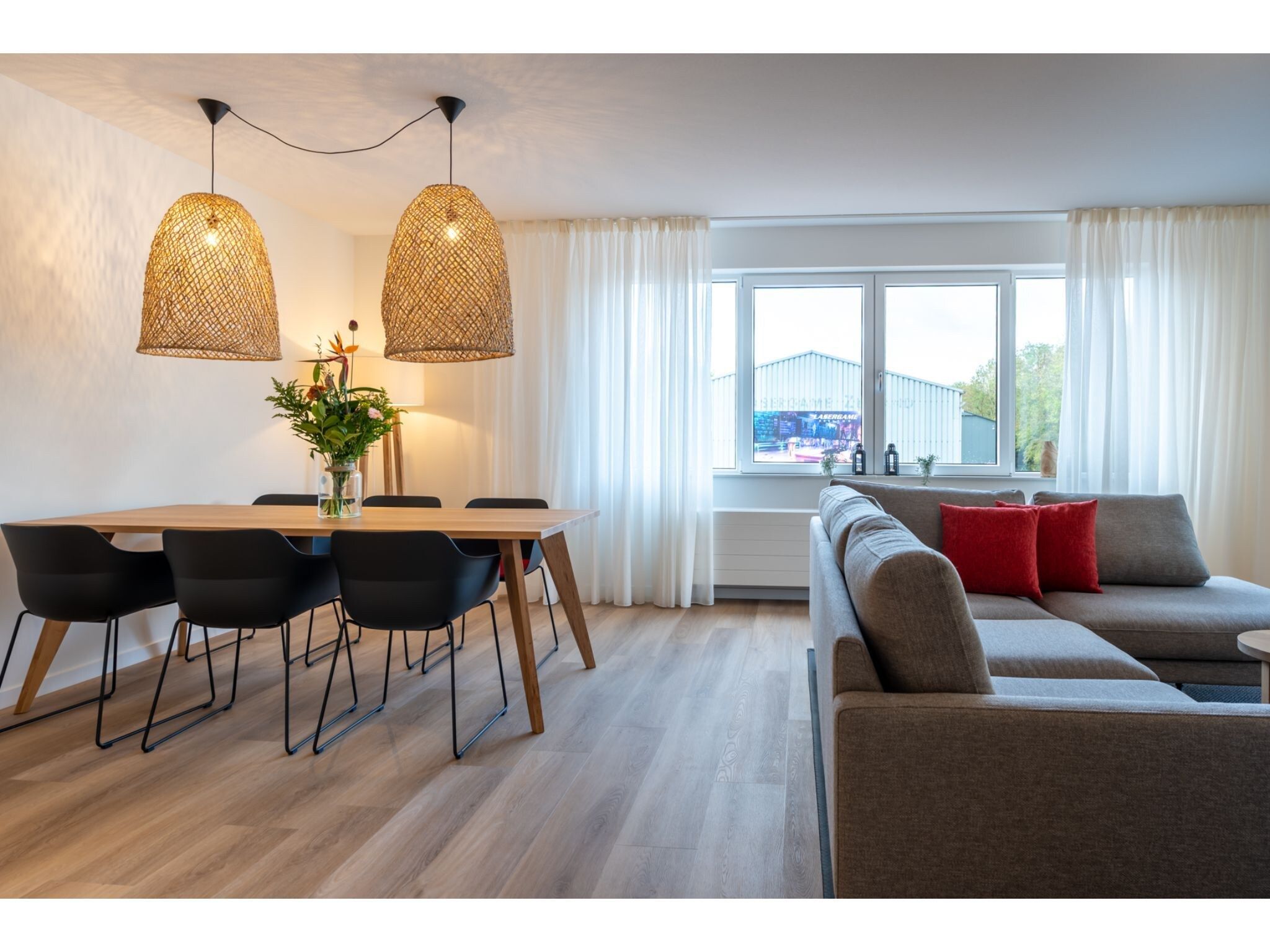 De woonkamer van Harbour Loft 1N Résidence Marina polderzicht in Kamperland