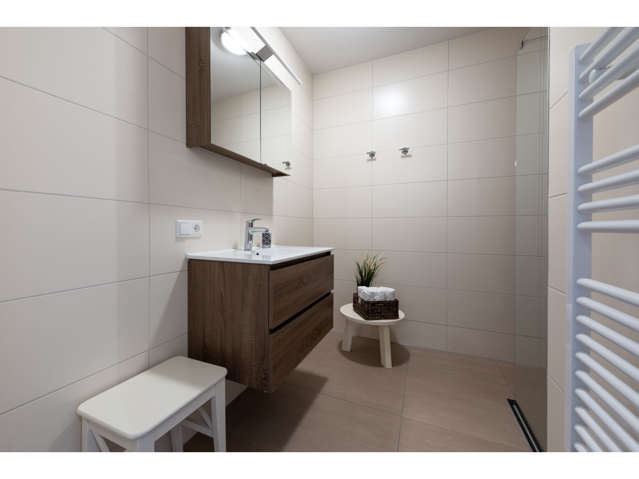 De badkamer van Harbour Loft 1N Résidence Marina polderzicht in Kamperland
