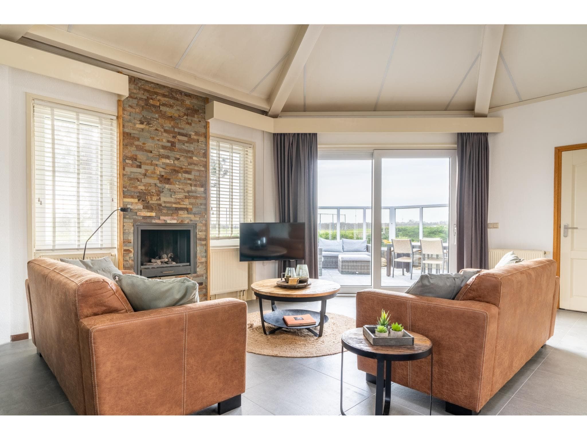 De woonkamer van Golfvilla 39 Wellness in Hollum