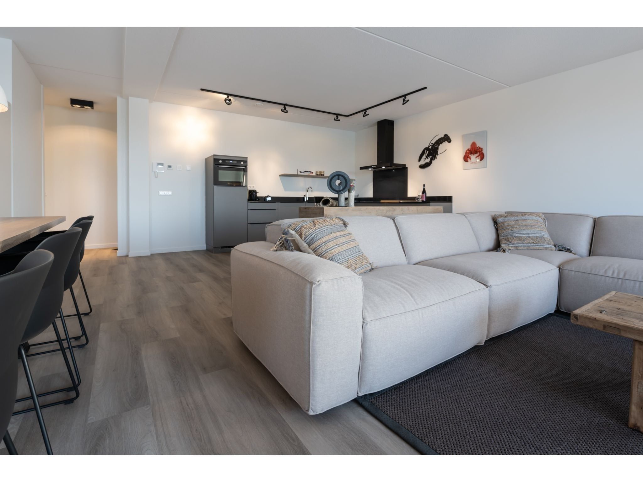 De woonkamer van Harbour Loft 1K Residence Marina havenzicht in Kamperland