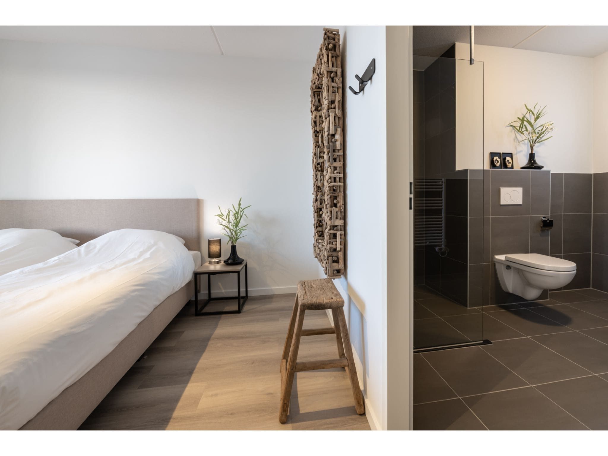 Een slaapkamer van Harbour Loft 1K Residence Marina havenzicht in Kamperland