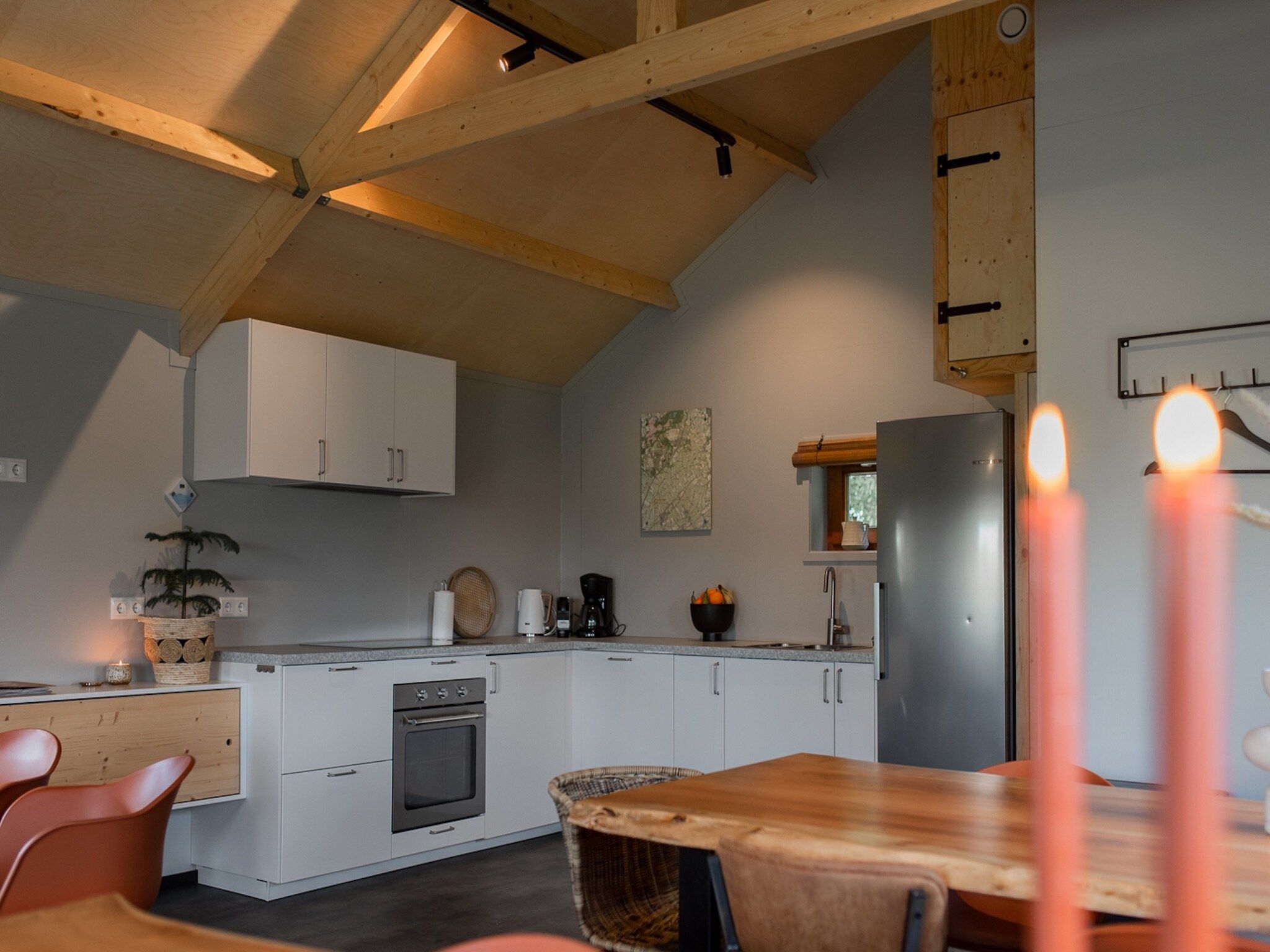 De keuken van Acker Lodges 3 in Ruinerwold