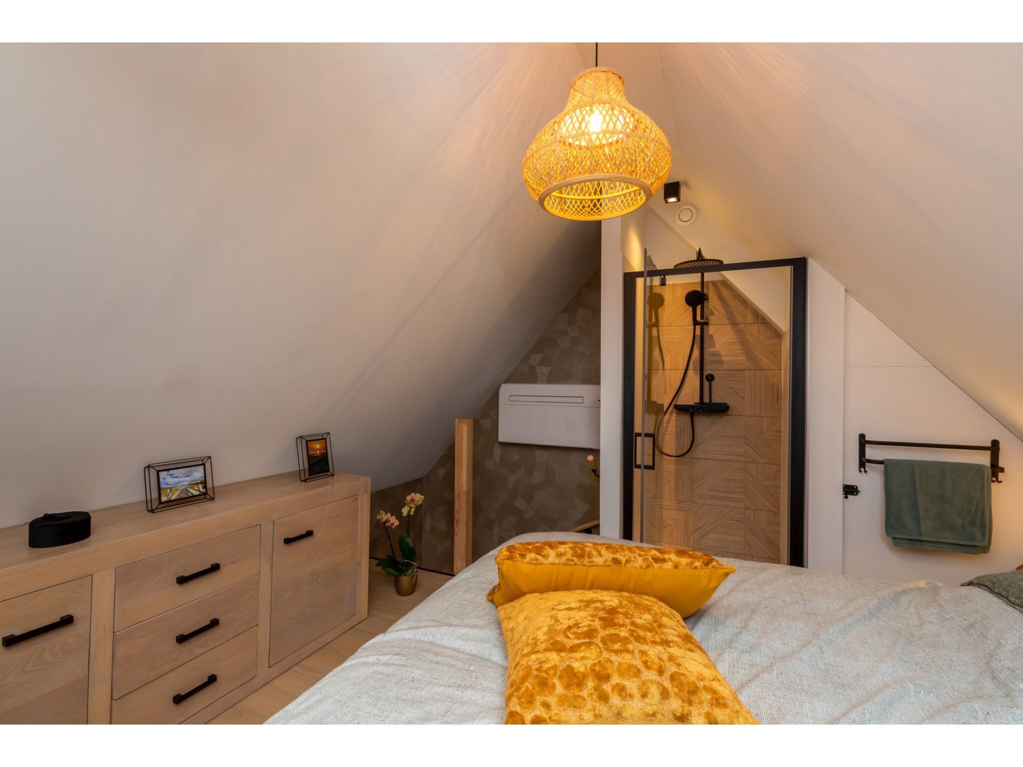 Een slaapkamer van Vakantiehuis - Zoutelande 'Bon Bini' in Zoutelande