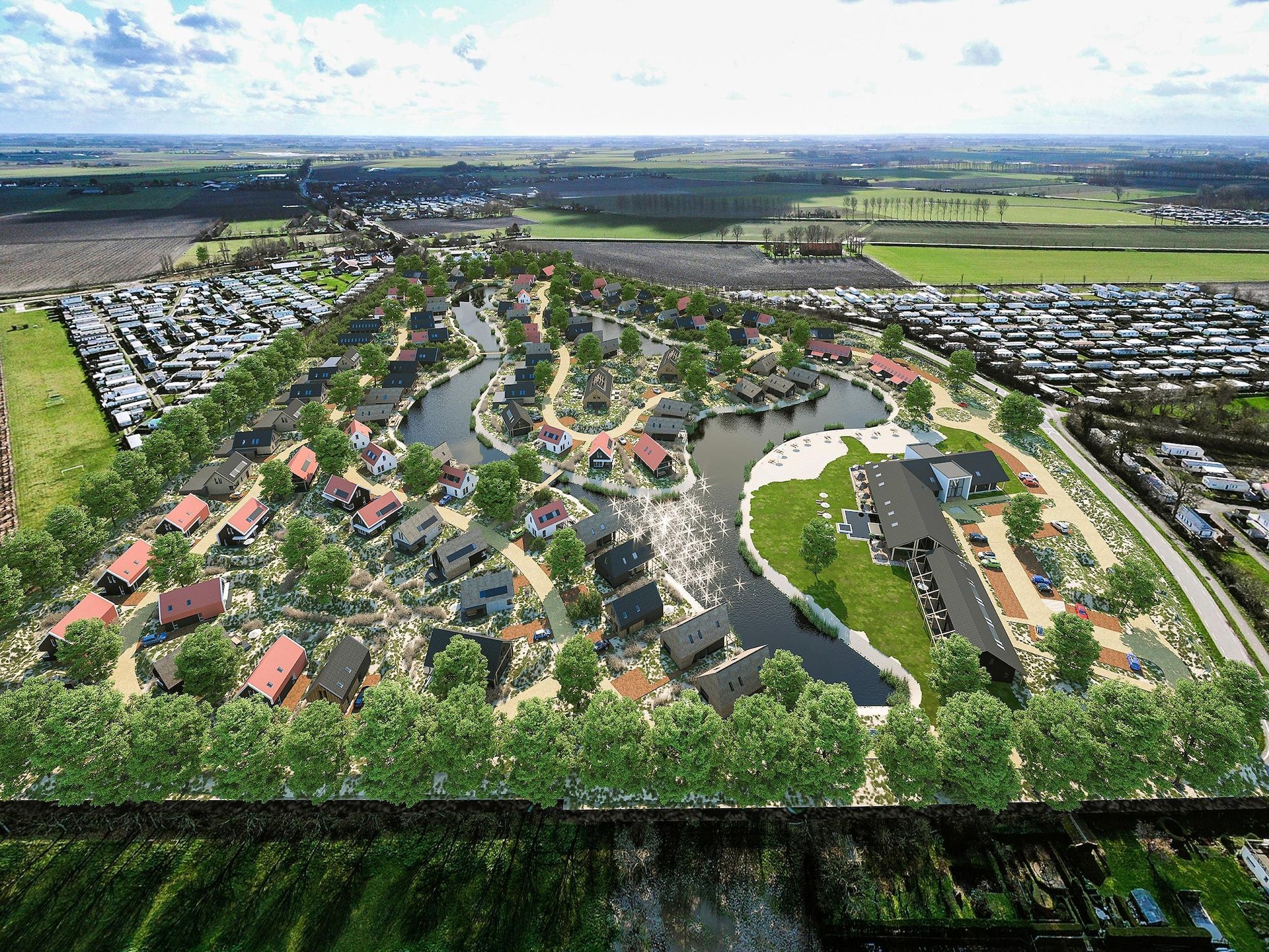 De buitenkant van Resort Nieuwvliet-Bad 1 in Nieuwvliet