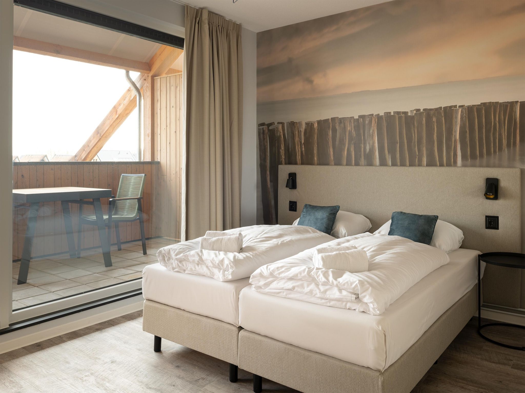 Een slaapkamer van Resort Nieuwvliet-Bad 2 in Nieuwvliet