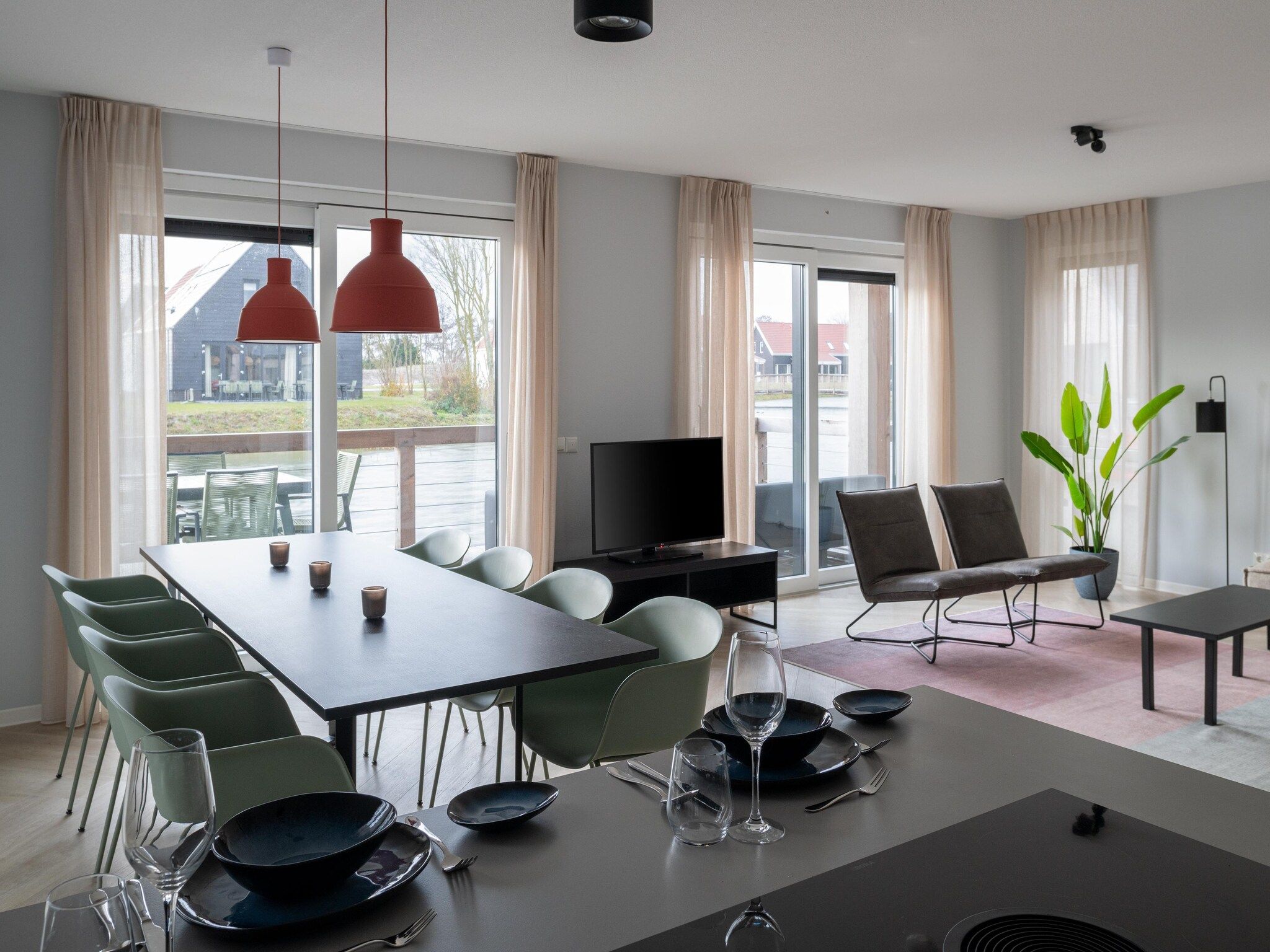 De woonkamer van Resort Nieuwvliet-Bad 14 in Nieuwvliet