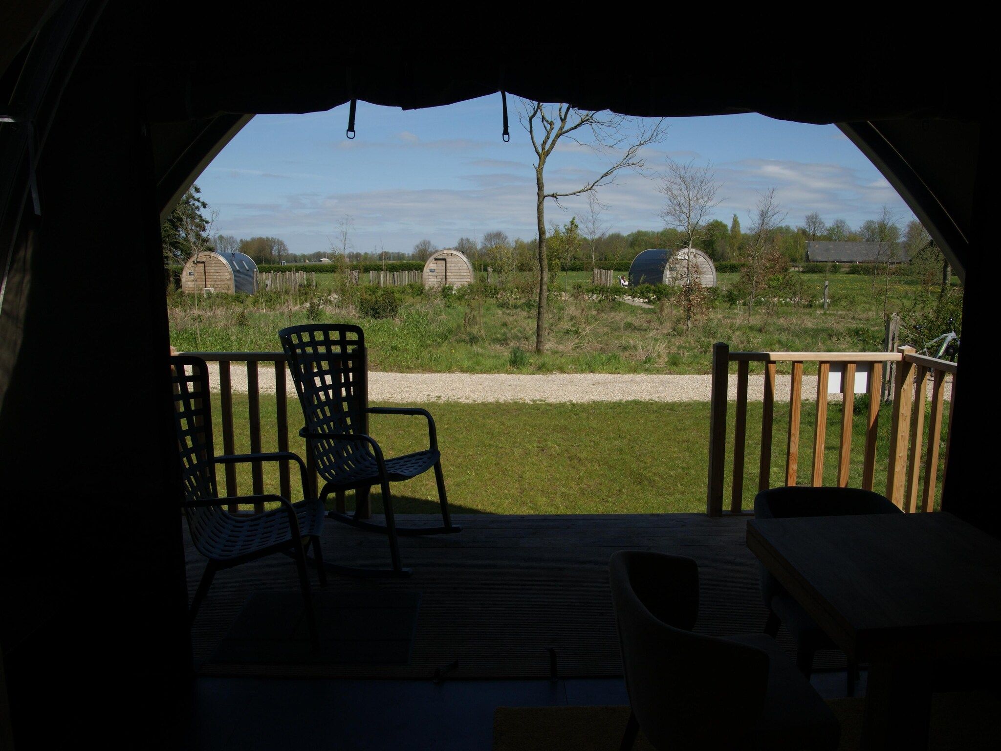 Het uitzicht vanaf Tentlodge Fazant in Dalerveen