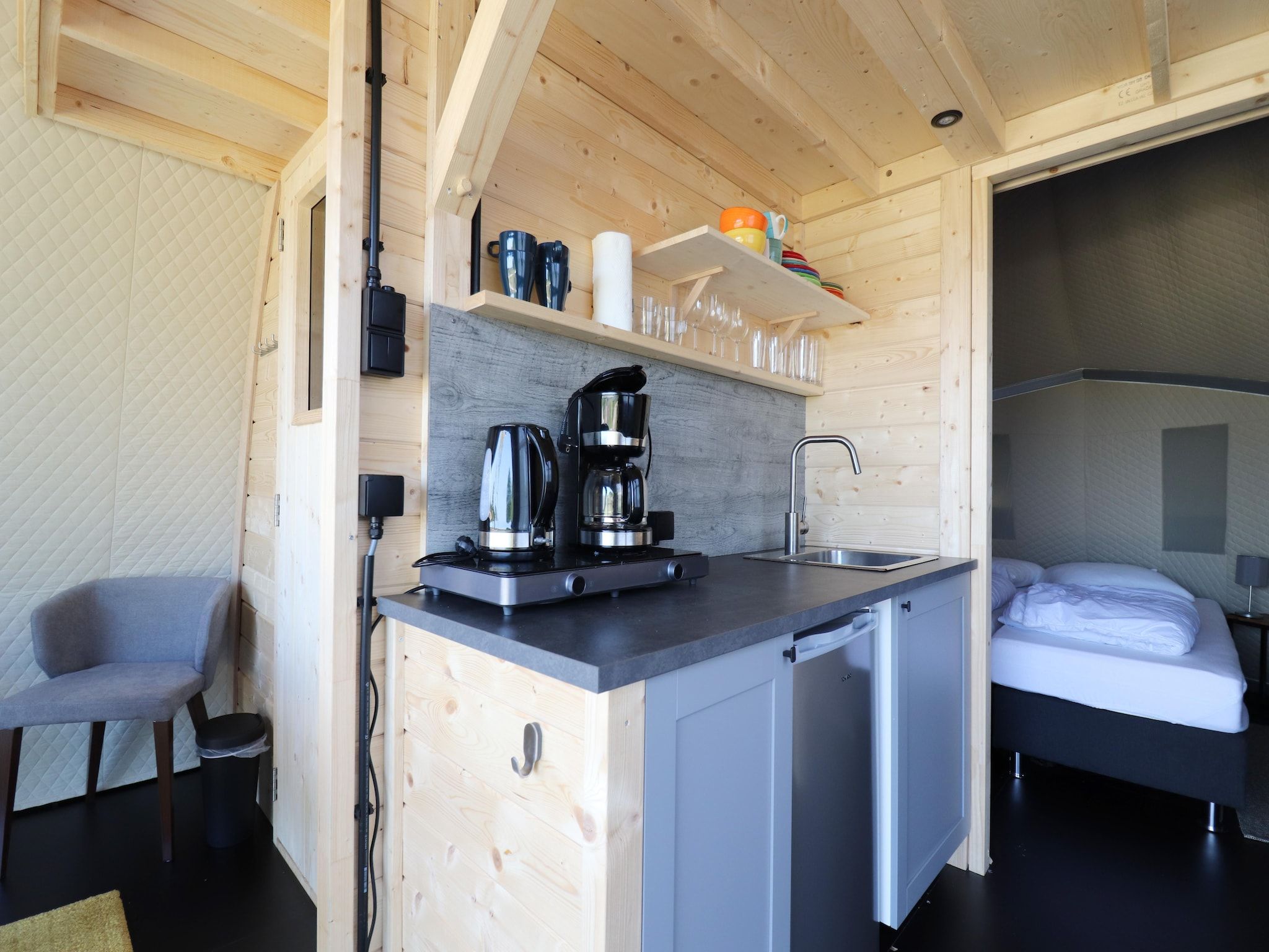 De keuken van Tentlodge Fazant in Dalerveen