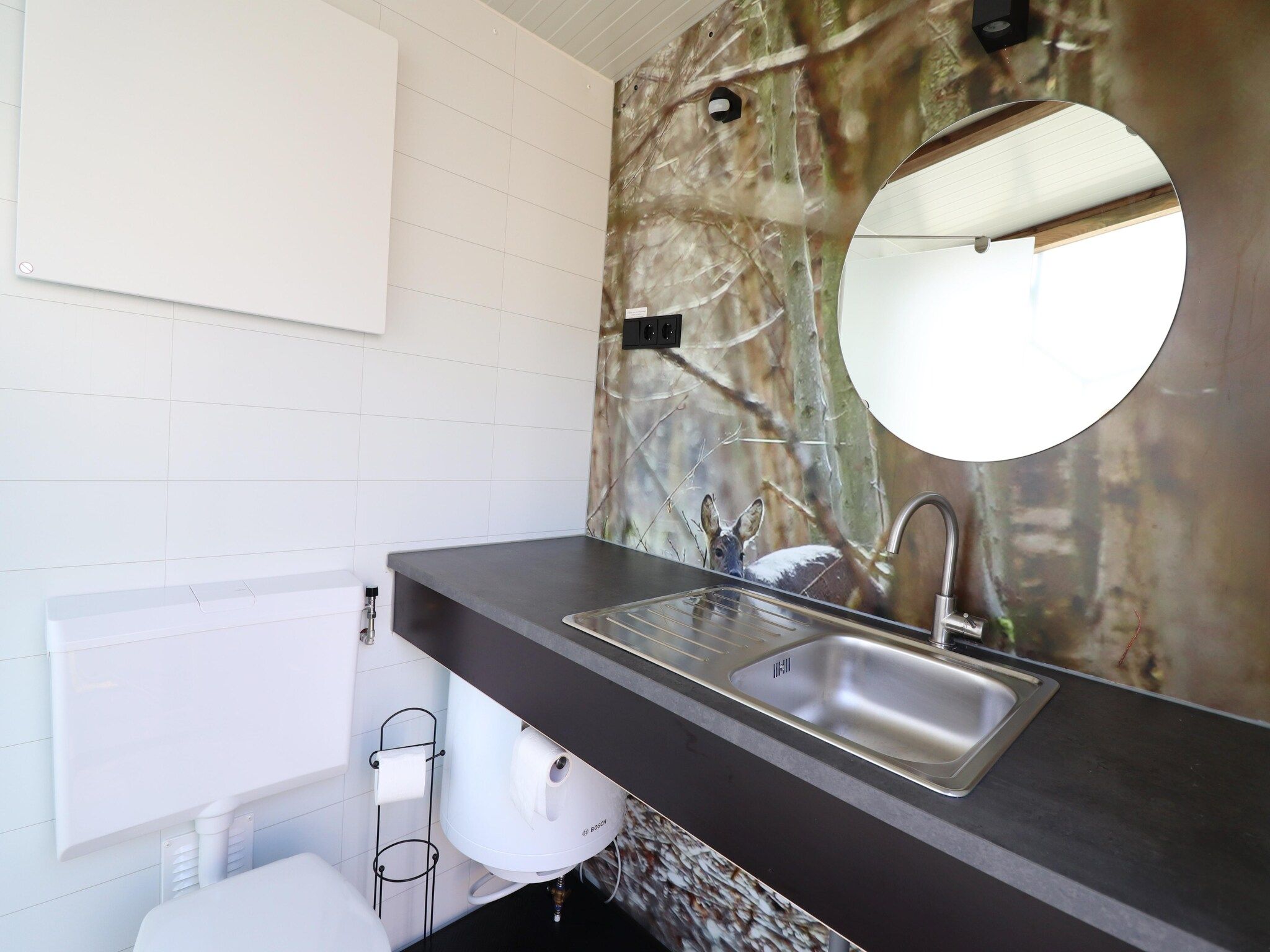 De badkamer van Tentlodge Fazant in Dalerveen