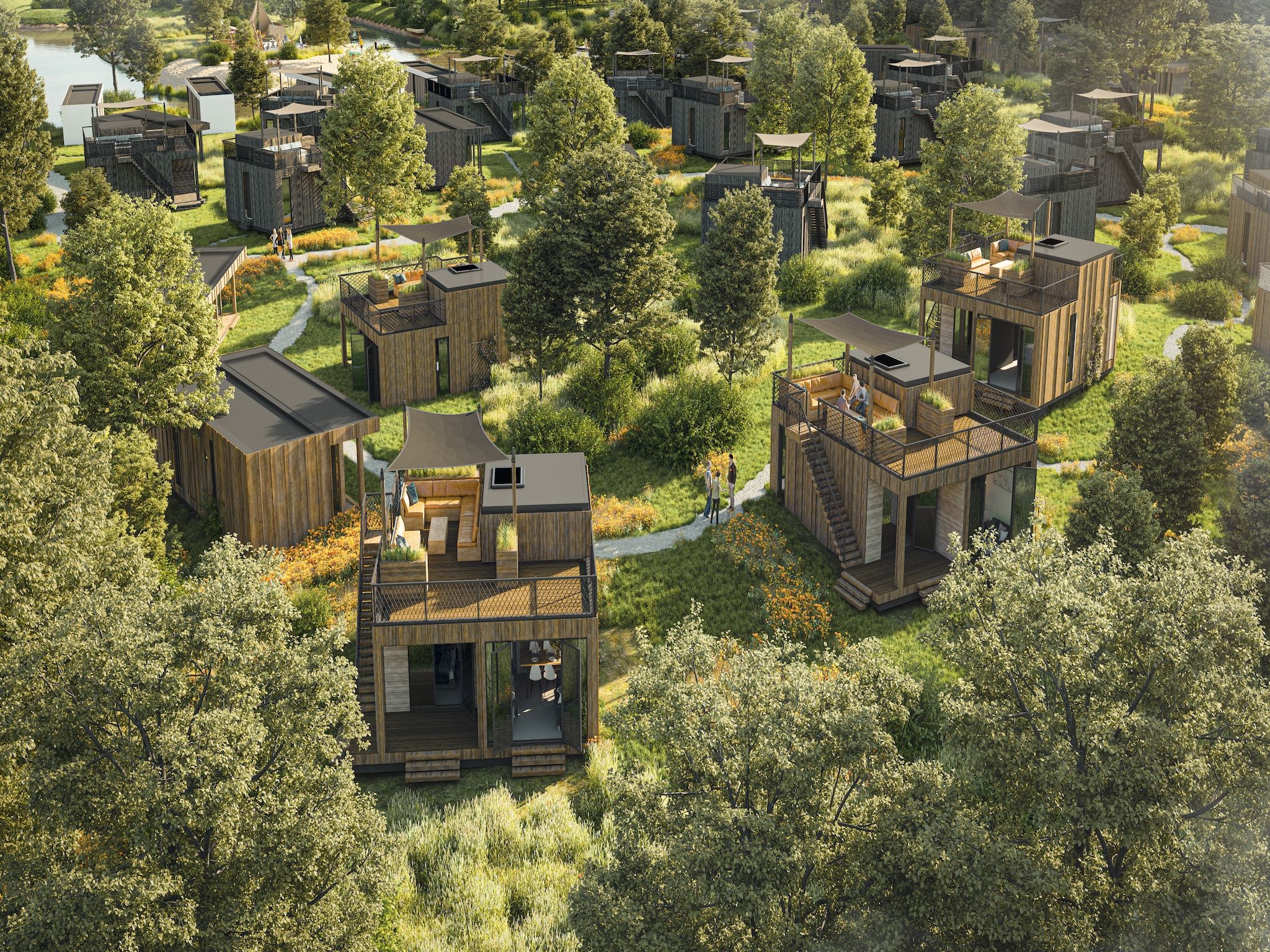 Parkfaciliteiten bij Resort de Parel 11 in Zeewolde