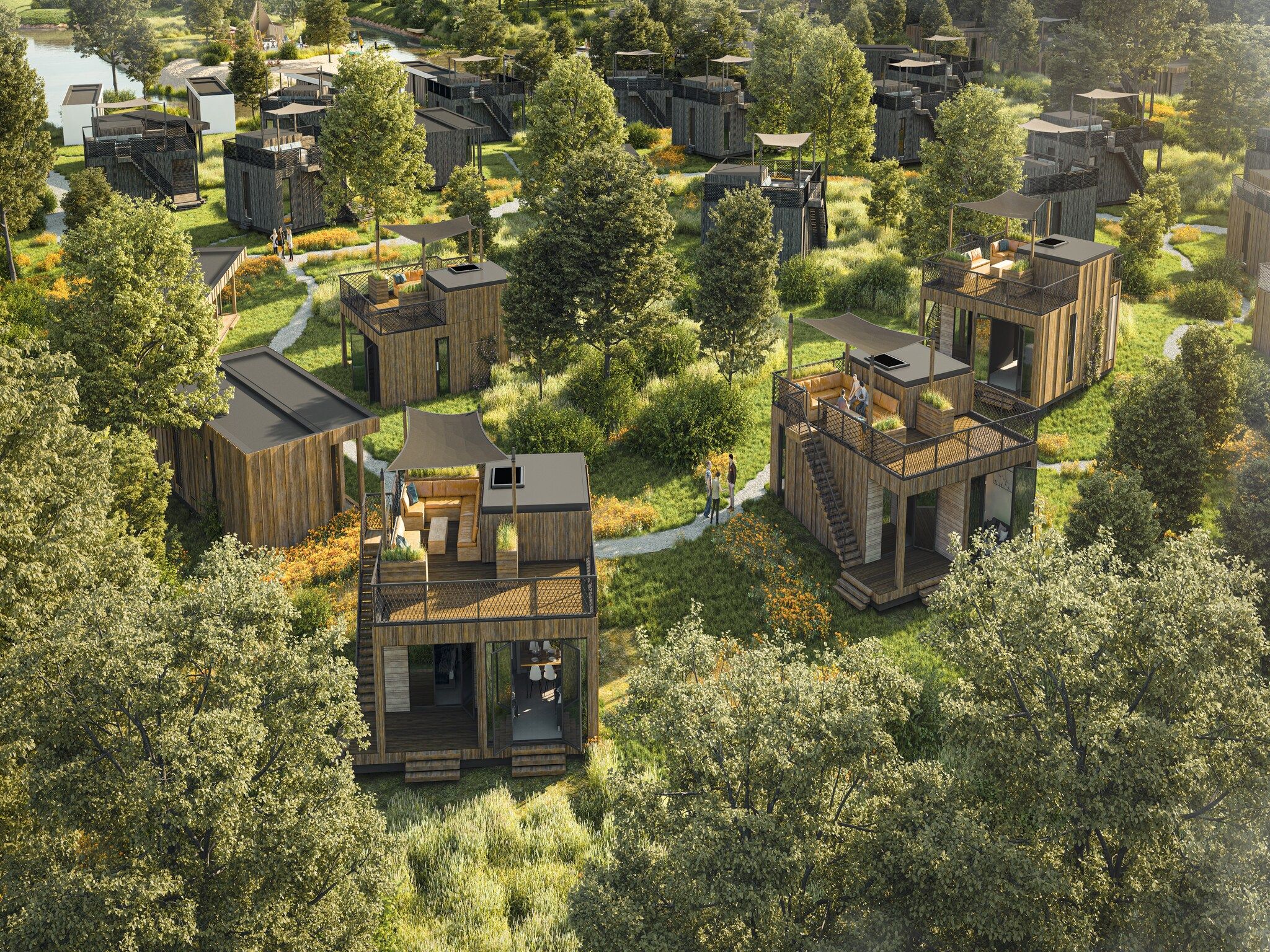 Parkfaciliteiten bij Resort de Parel 13 in Zeewolde