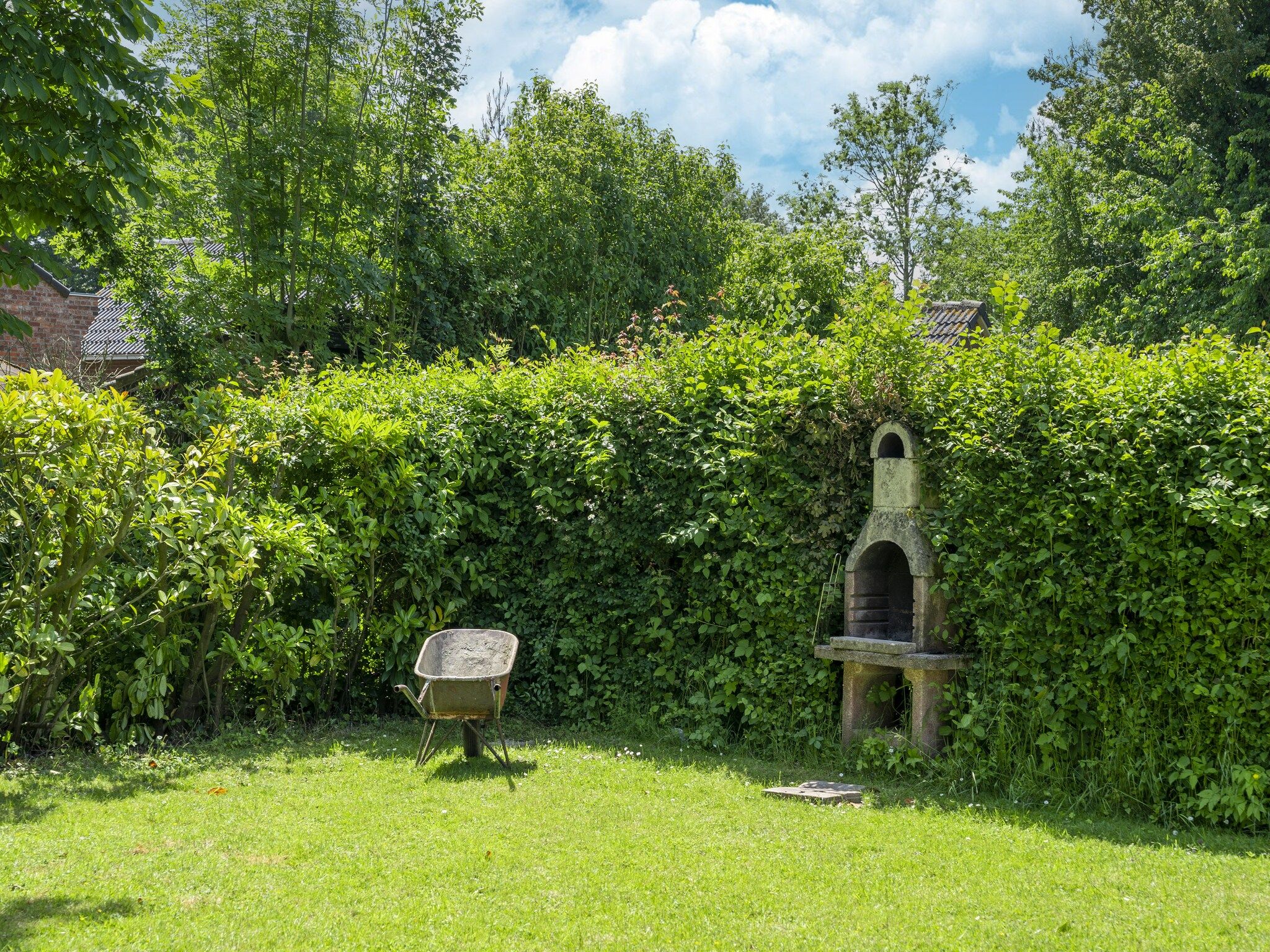 De tuin van Landingsweg 80 in Baarland