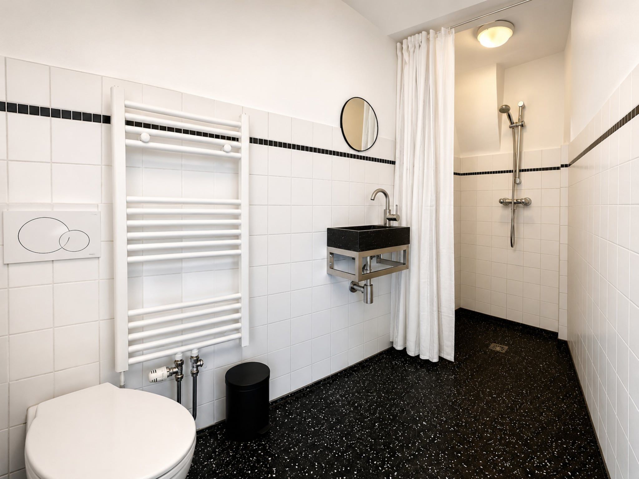 De badkamer van Vakantiehuis Fijn in Bergen