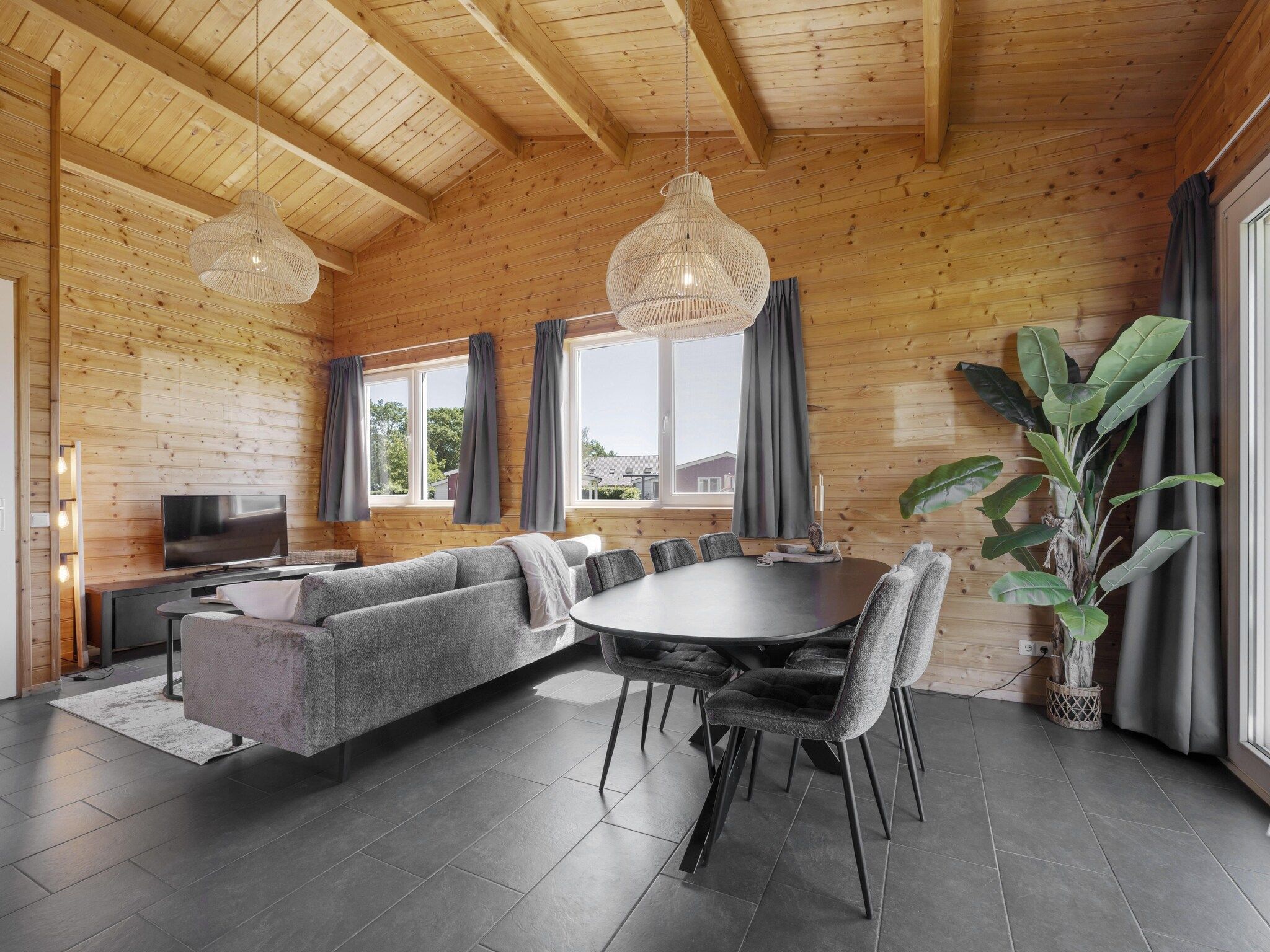 De woonkamer van Vakantiehuisje 20 in Someren-Heide