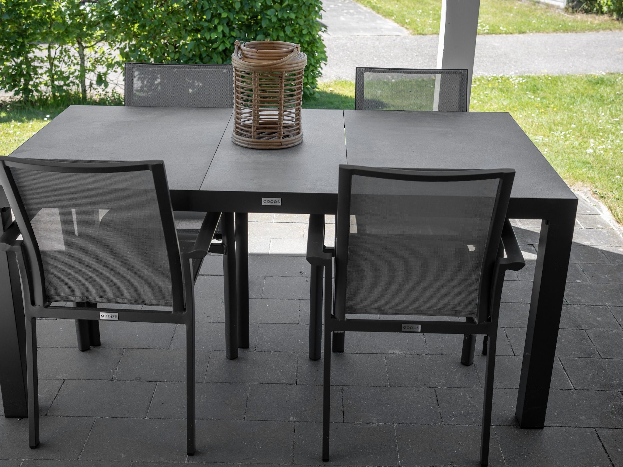 Het terras van Vakantiehuisje 20 in Someren-Heide