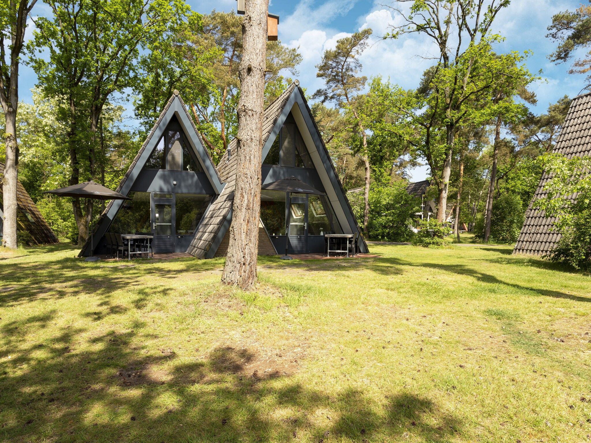 De buitenkant van Combi bungalow Vosseven 84 & 85 in Stramproy