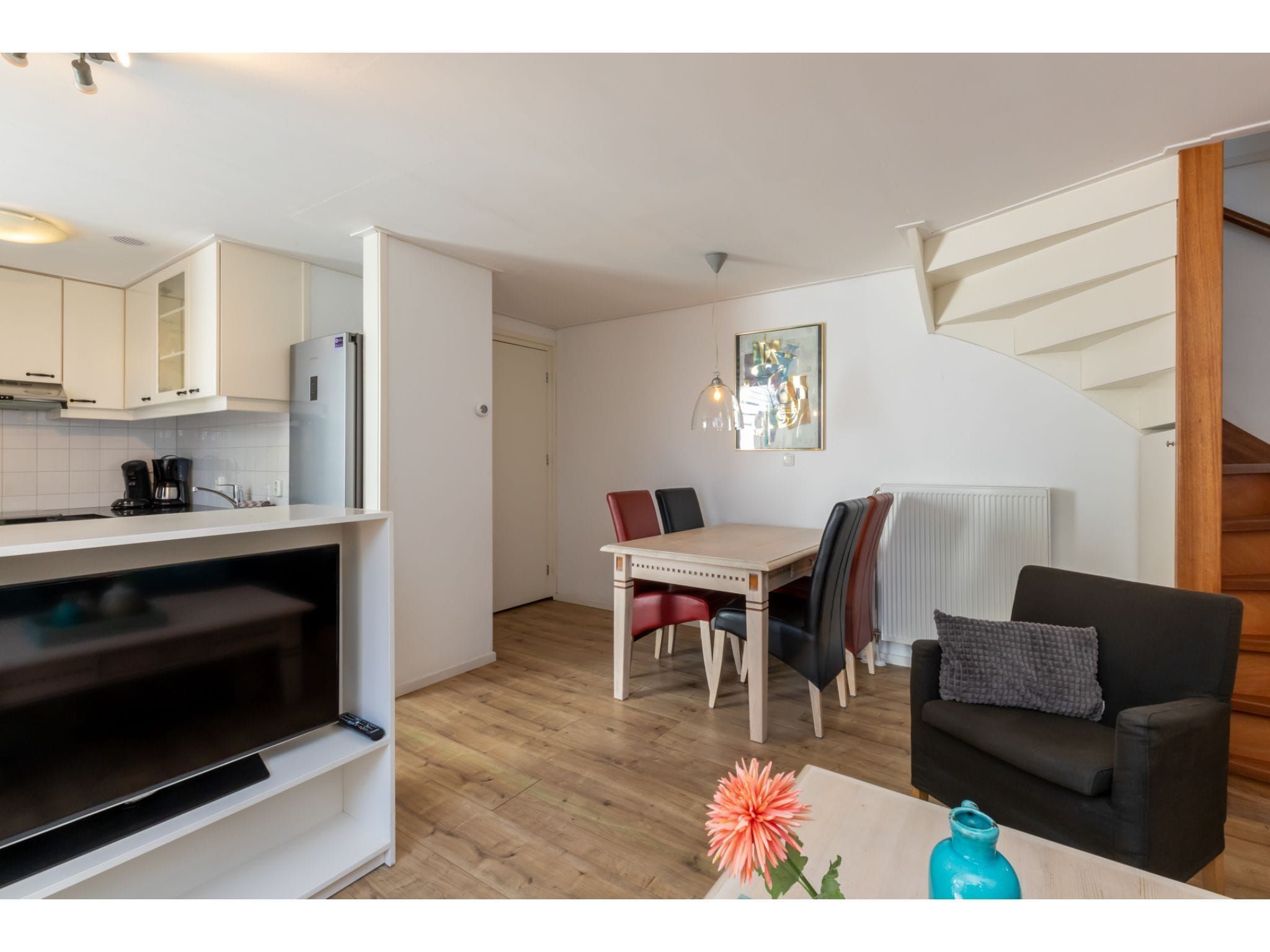 De woonkamer van Kanonweistraat 11a in Domburg