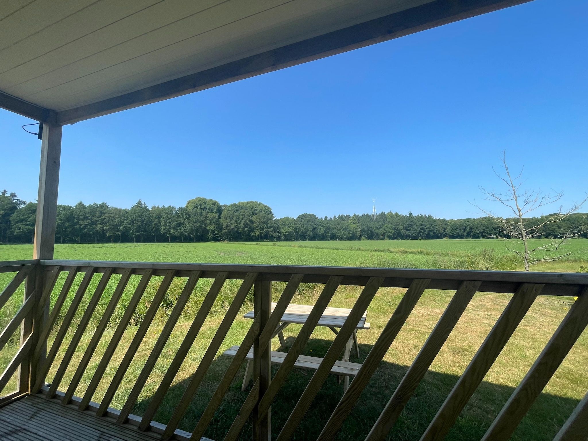 Het uitzicht vanaf Elperhof Leberenlodge in Schoonloo