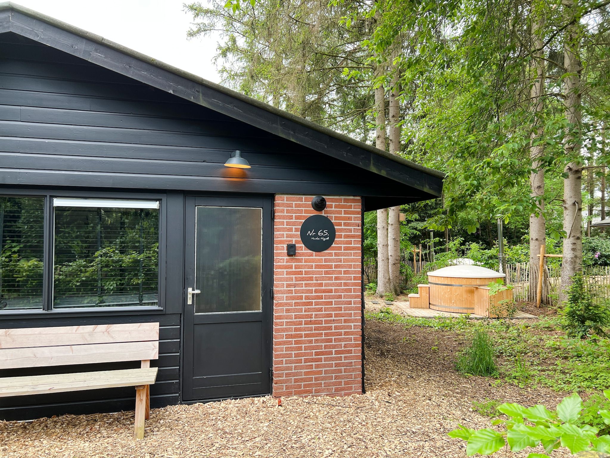 De buitenkant van Dutch Cabin Houses C65 in Rheezerveen