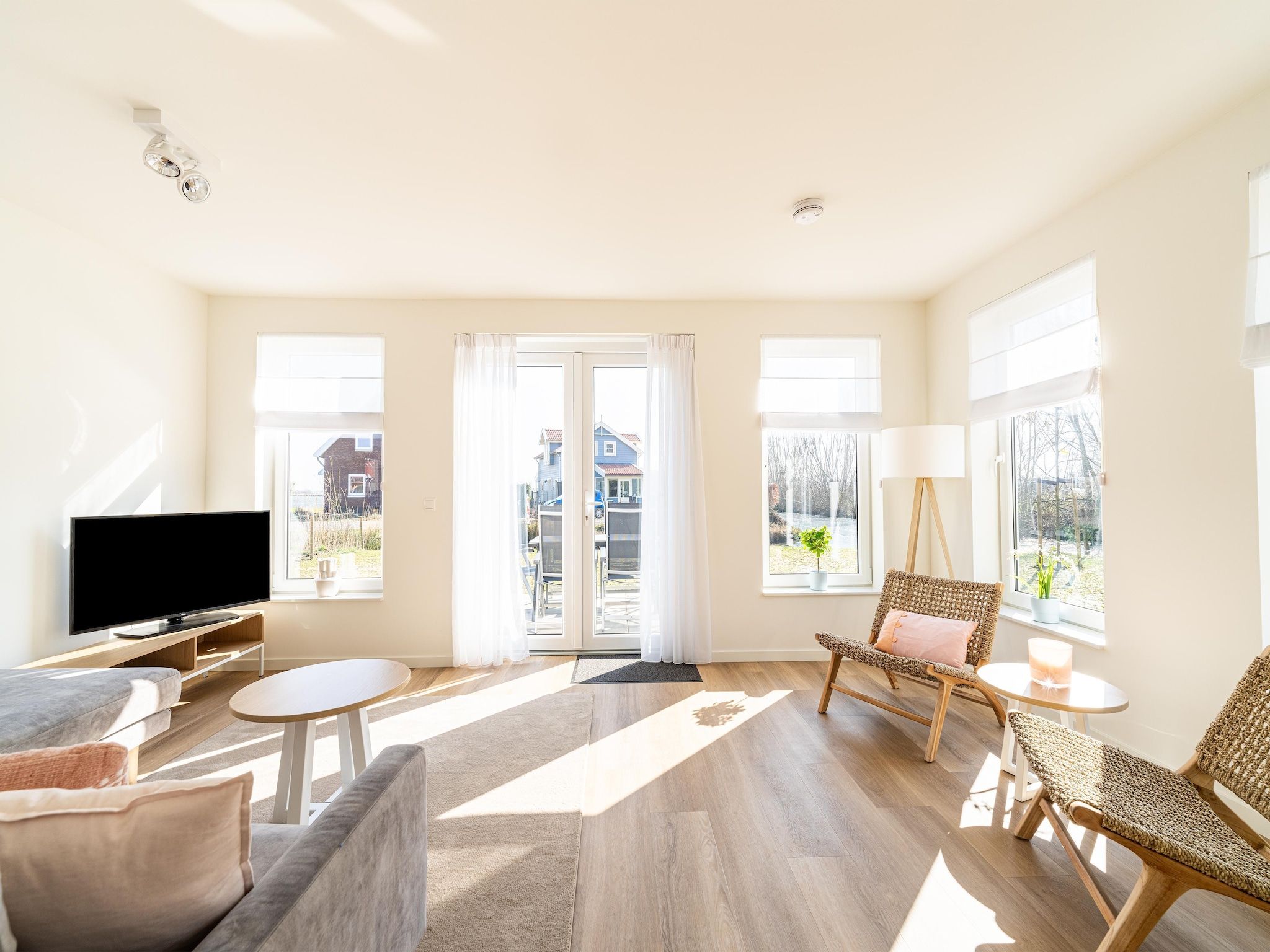 De woonkamer van Kuifduiker 138c in Simonshaven