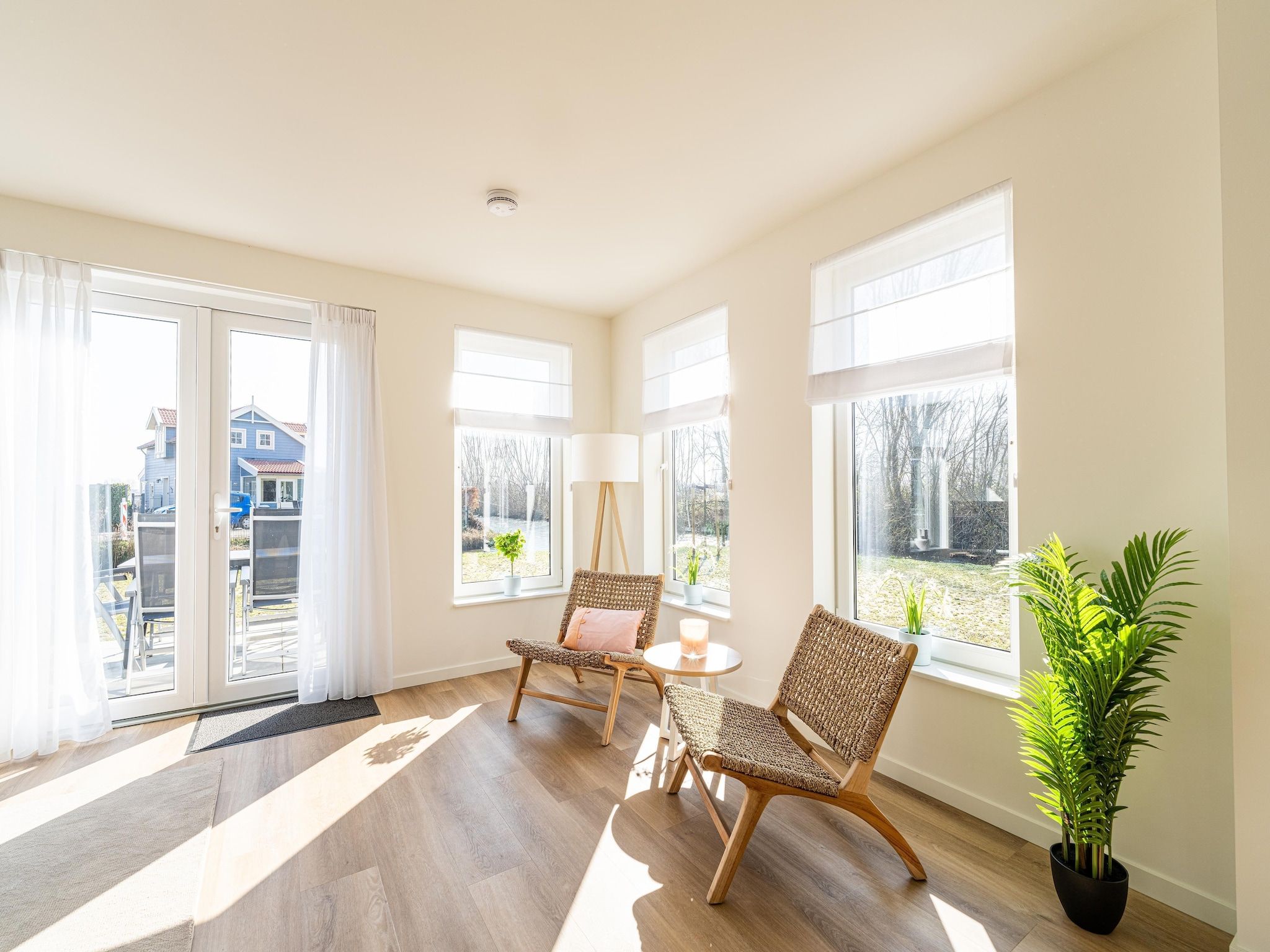 De woonkamer van Kuifduiker 138c in Simonshaven