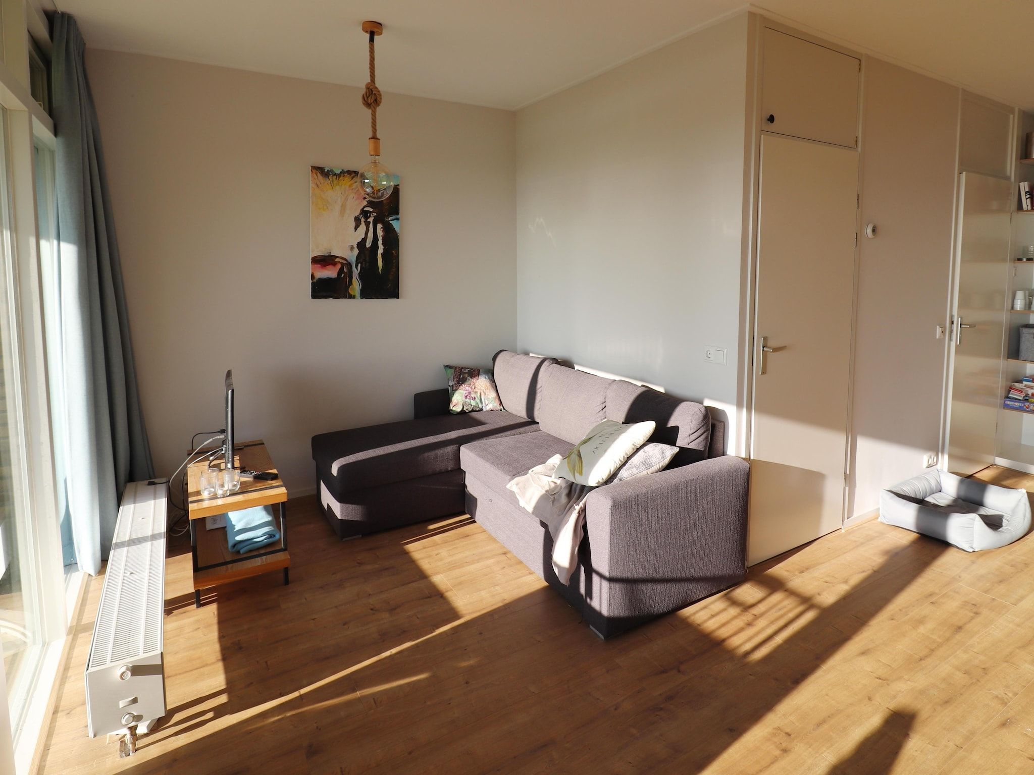 De woonkamer van Appartement aan het meer in Heeg in Heeg