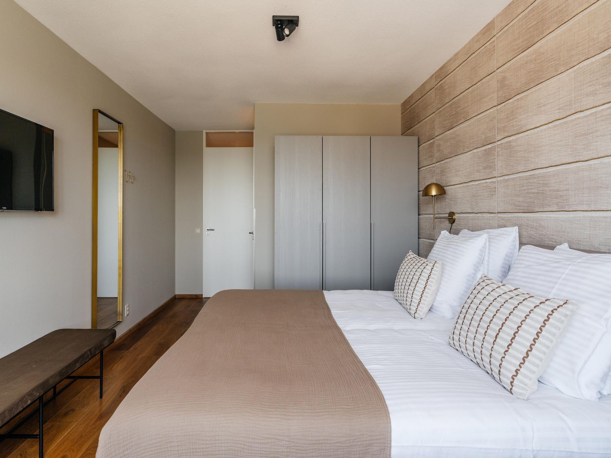 Een slaapkamer van Scheveningen Harbour 40A in Den Haag