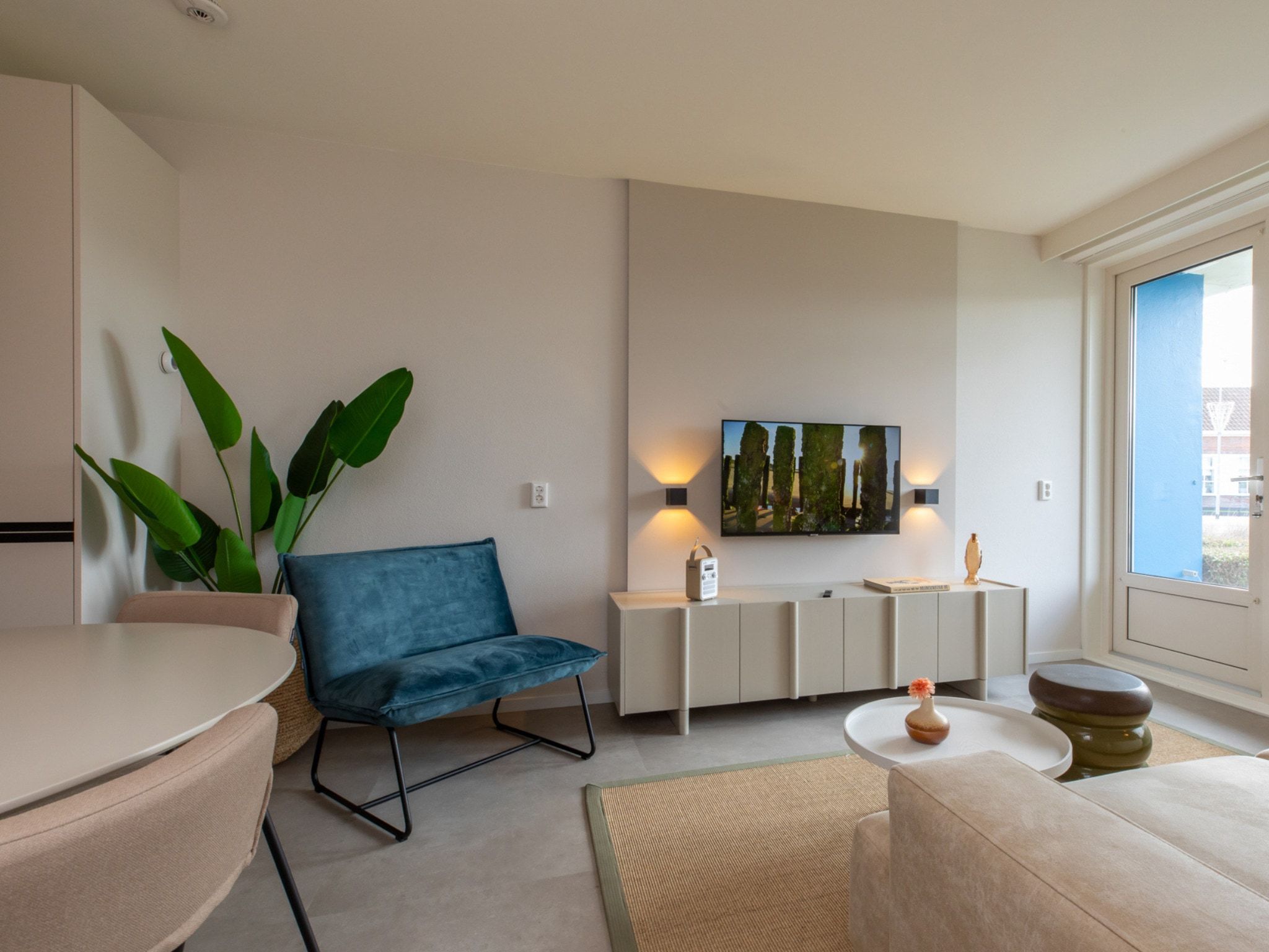 De woonkamer van Zoutelande 'Kurhaus appartement nr 1 in Zoutelande