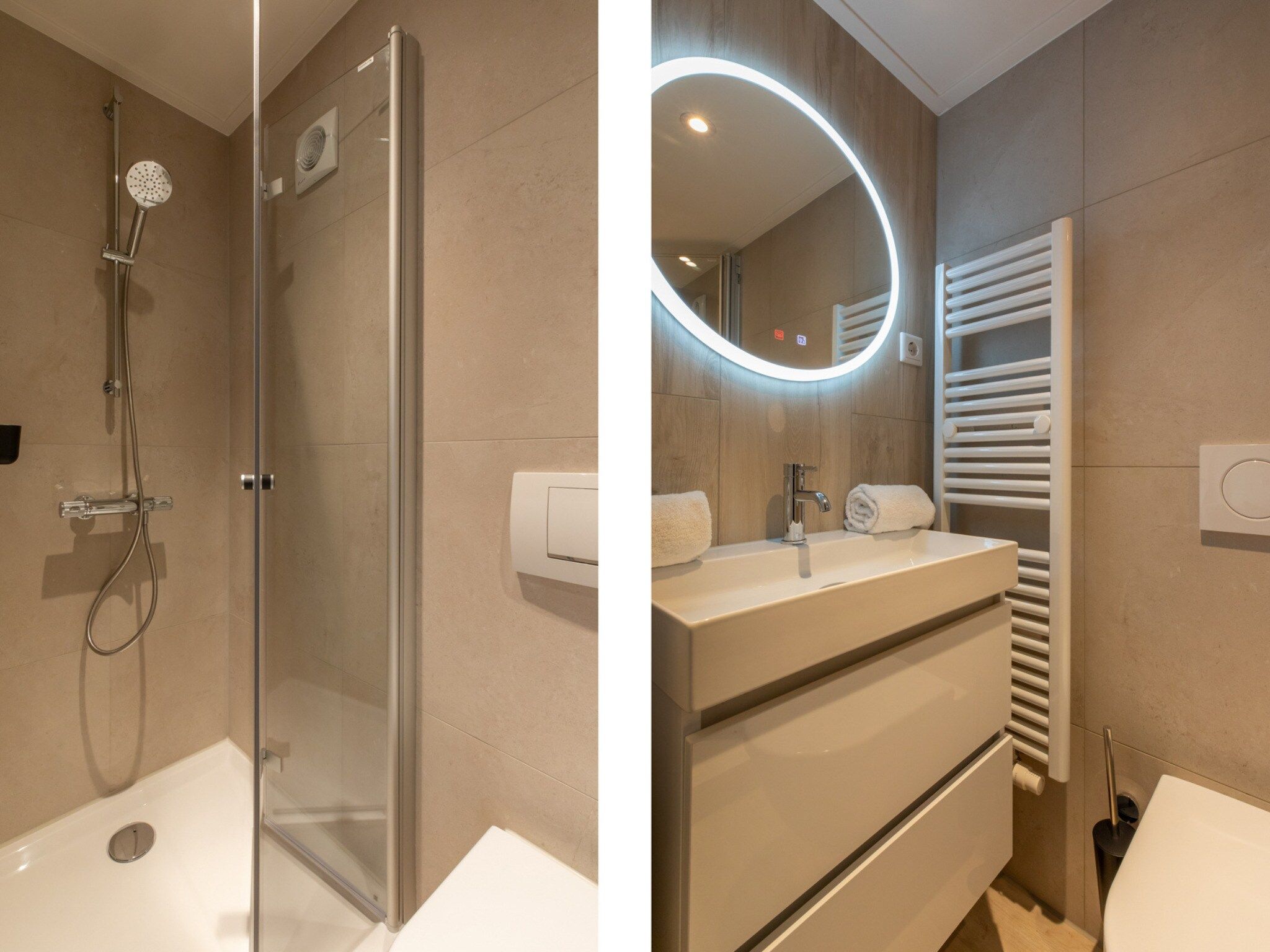 De badkamer van Zoutelande 'Kurhaus appartement nr 1 in Zoutelande