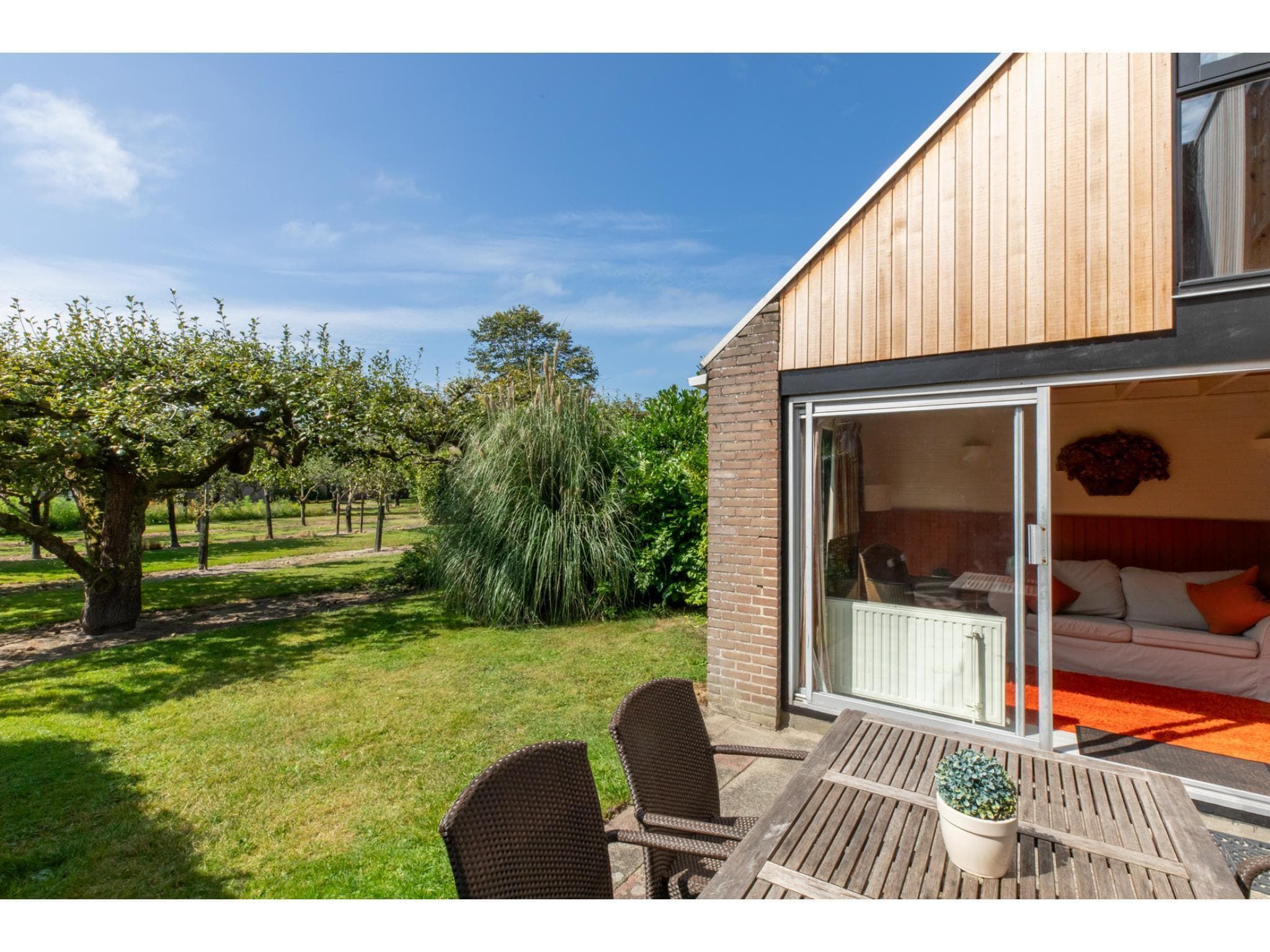 De tuin van De Haaijmanweg 5  Burgh Haamstede 'Huisje 86' in Burgh-Haamstede