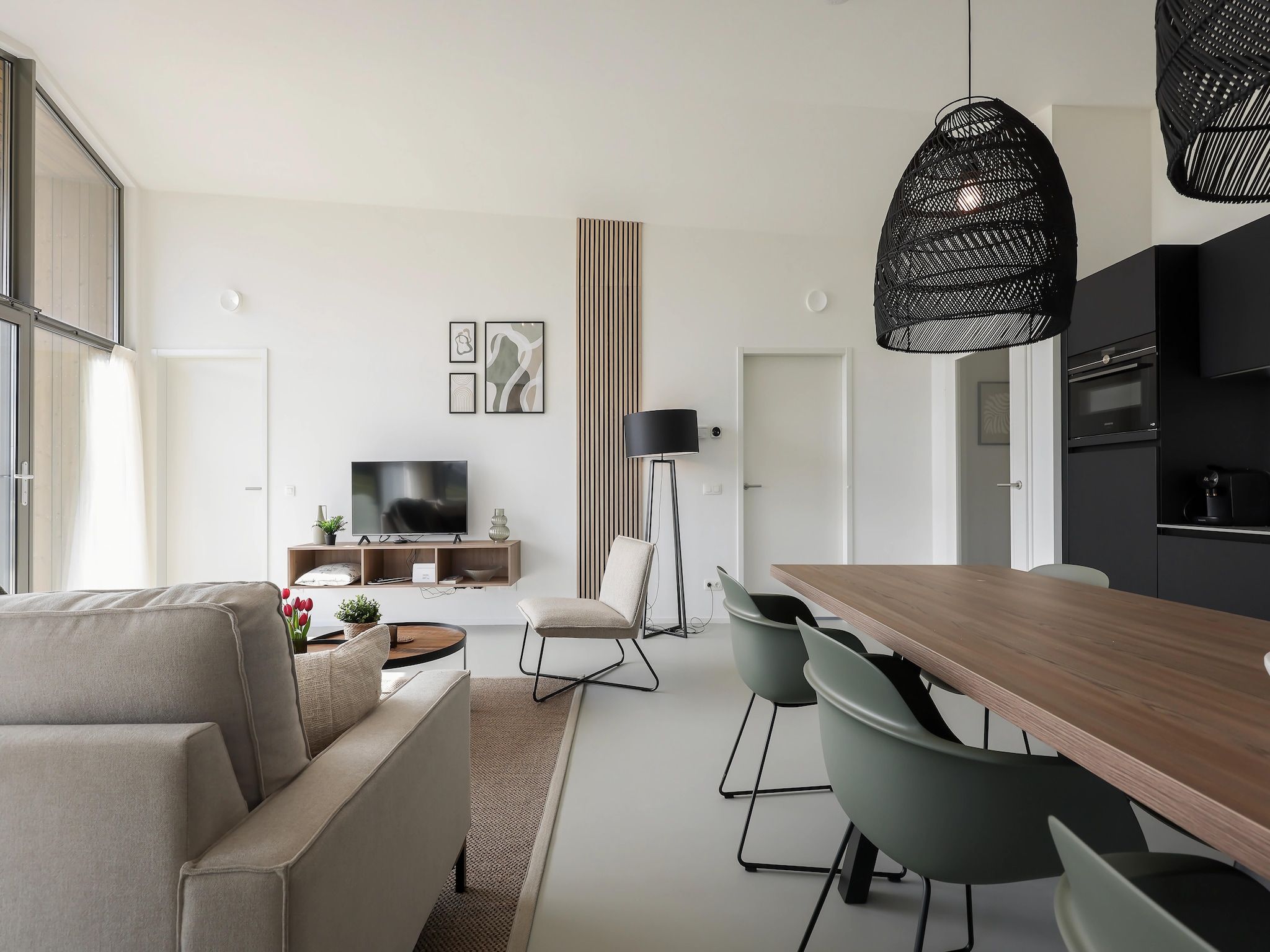 De woonkamer van Heerlijkheid Vlietenburg 12 in Wissenkerke