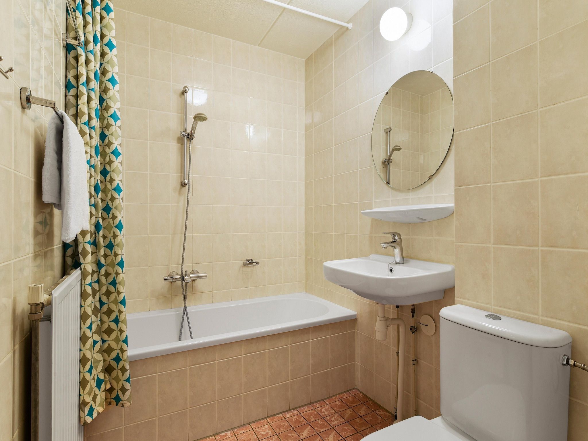 De badkamer van Parc Port Greve 5 in Brouwershaven