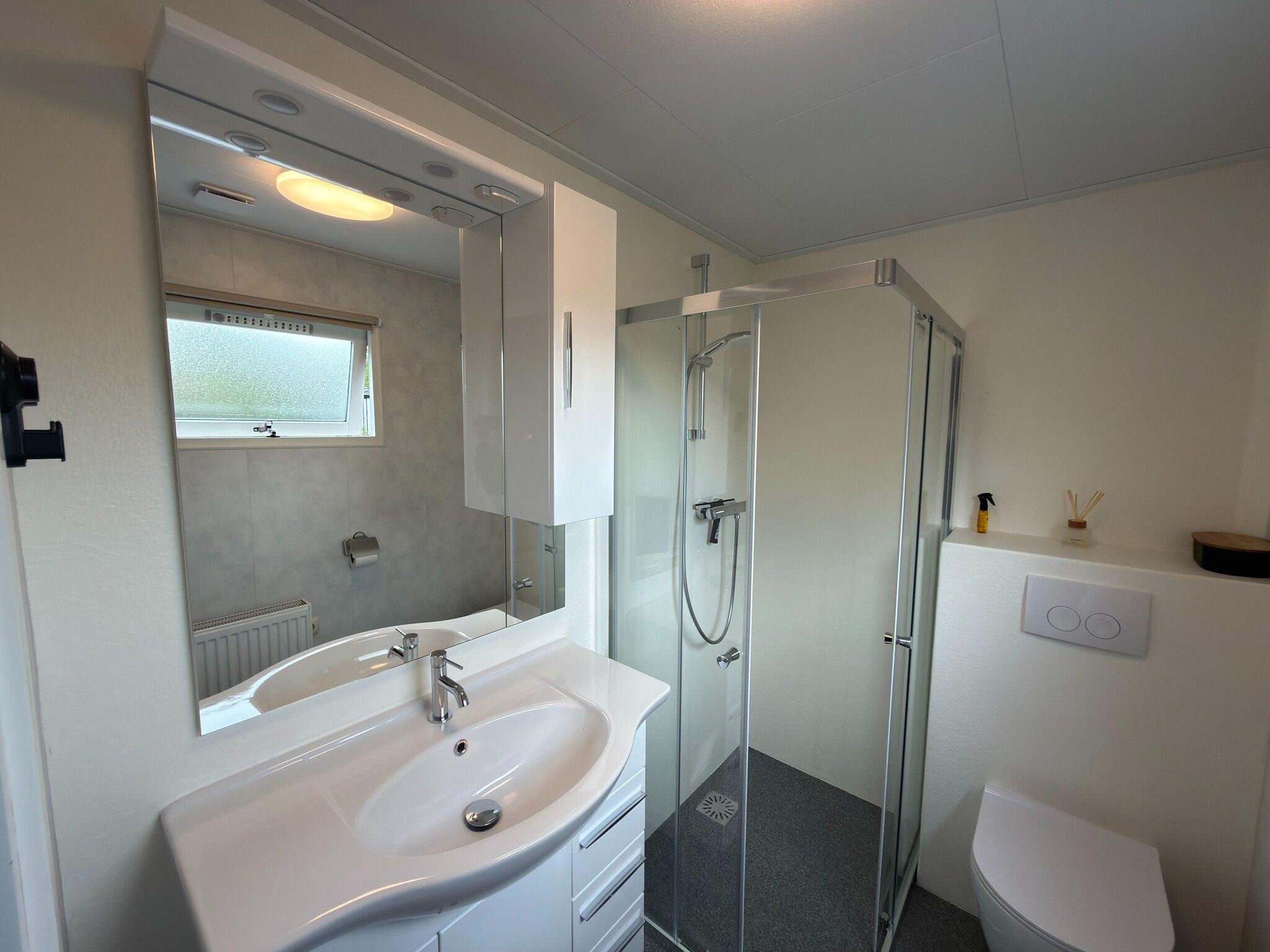 De badkamer van Chalet stegeren in Stegeren