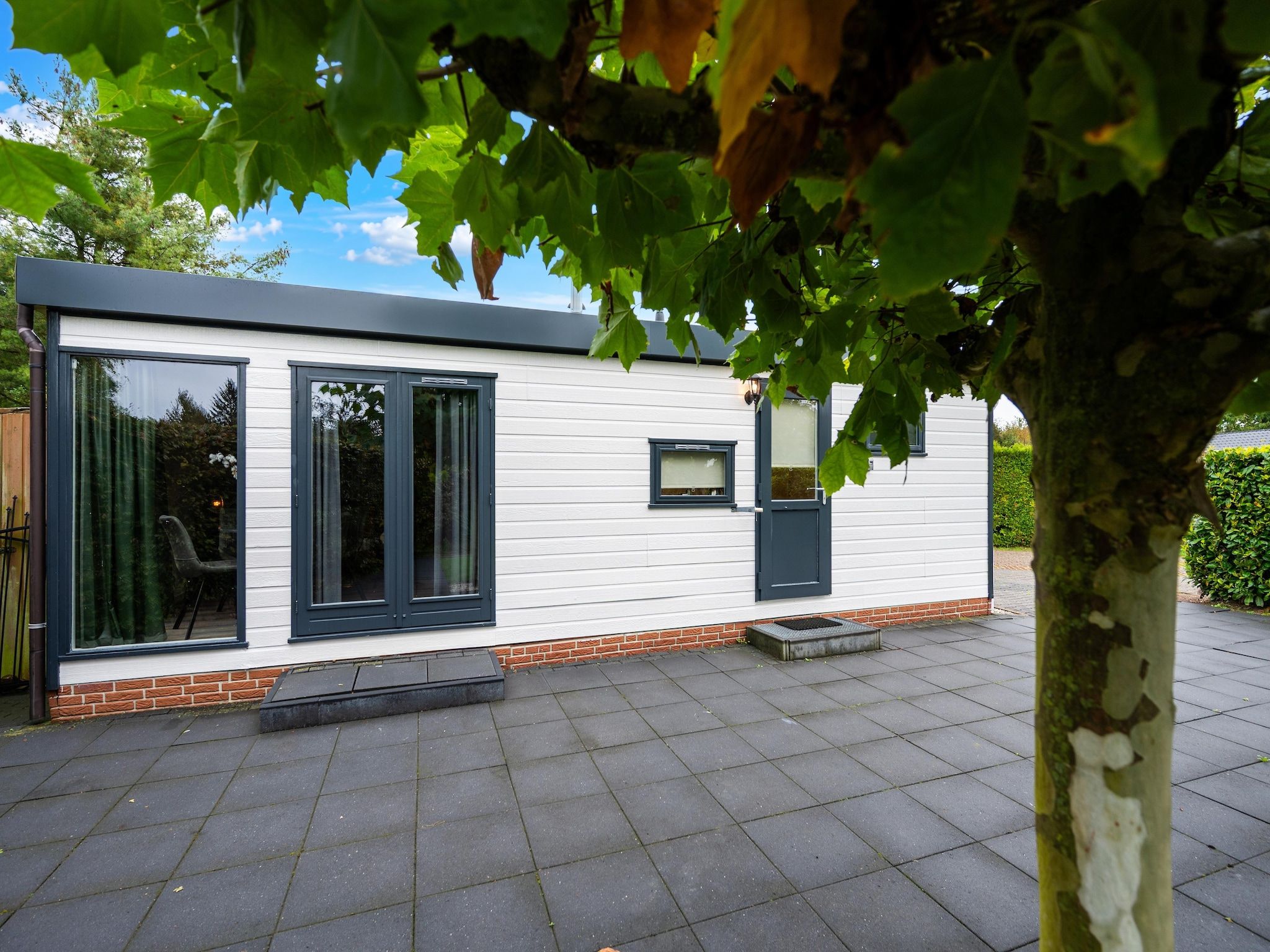 De buitenkant van Chalet 56 stegeren in Stegeren
