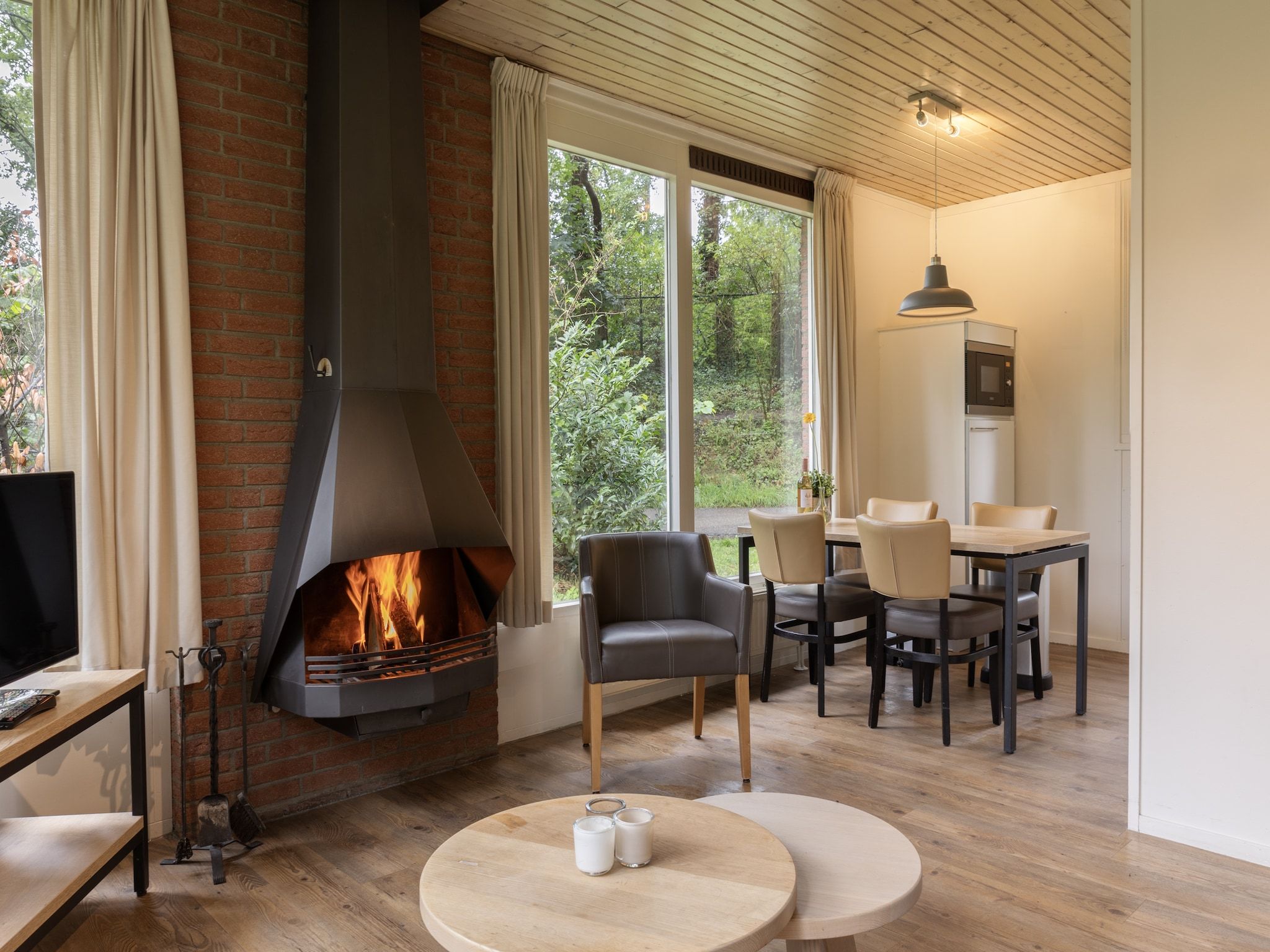 De woonkamer van Parc Heihaas 3 in Putten