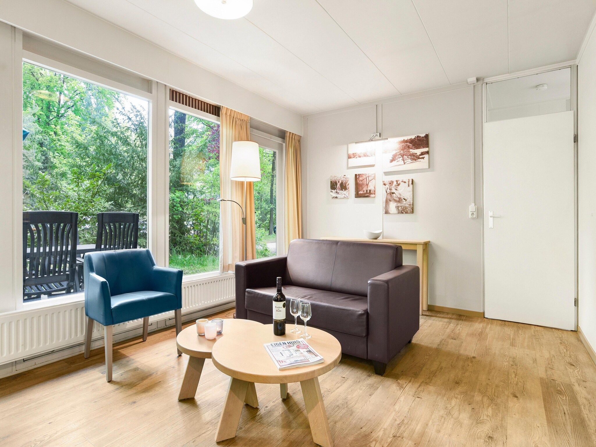 De woonkamer van Parc Heihaas 6 in Putten