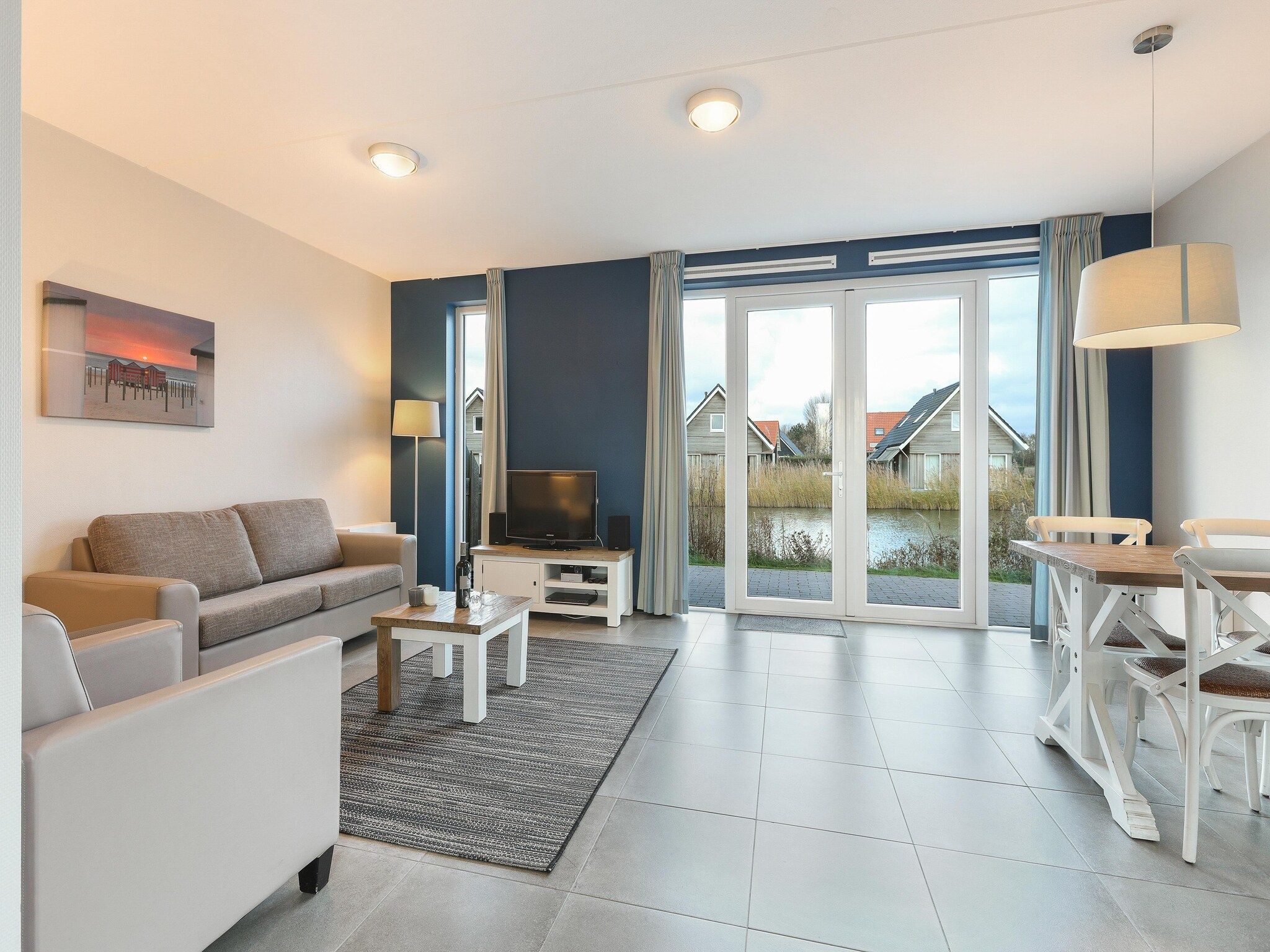 De woonkamer van Strand Resort Nieuwvliet-Bad 5 in Nieuwvliet