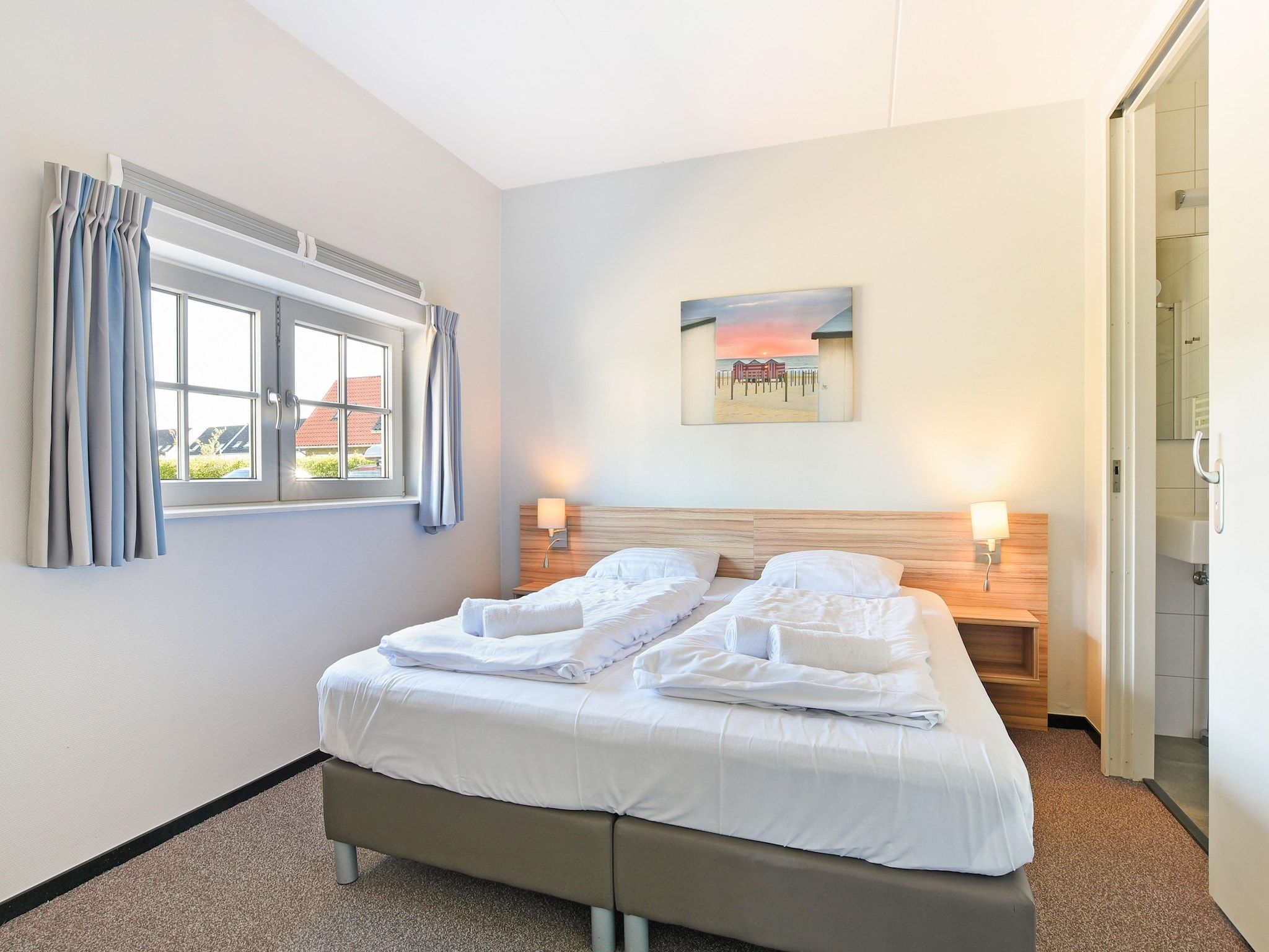 Een slaapkamer van Strand Resort Nieuwvliet-Bad 6 in Nieuwvliet