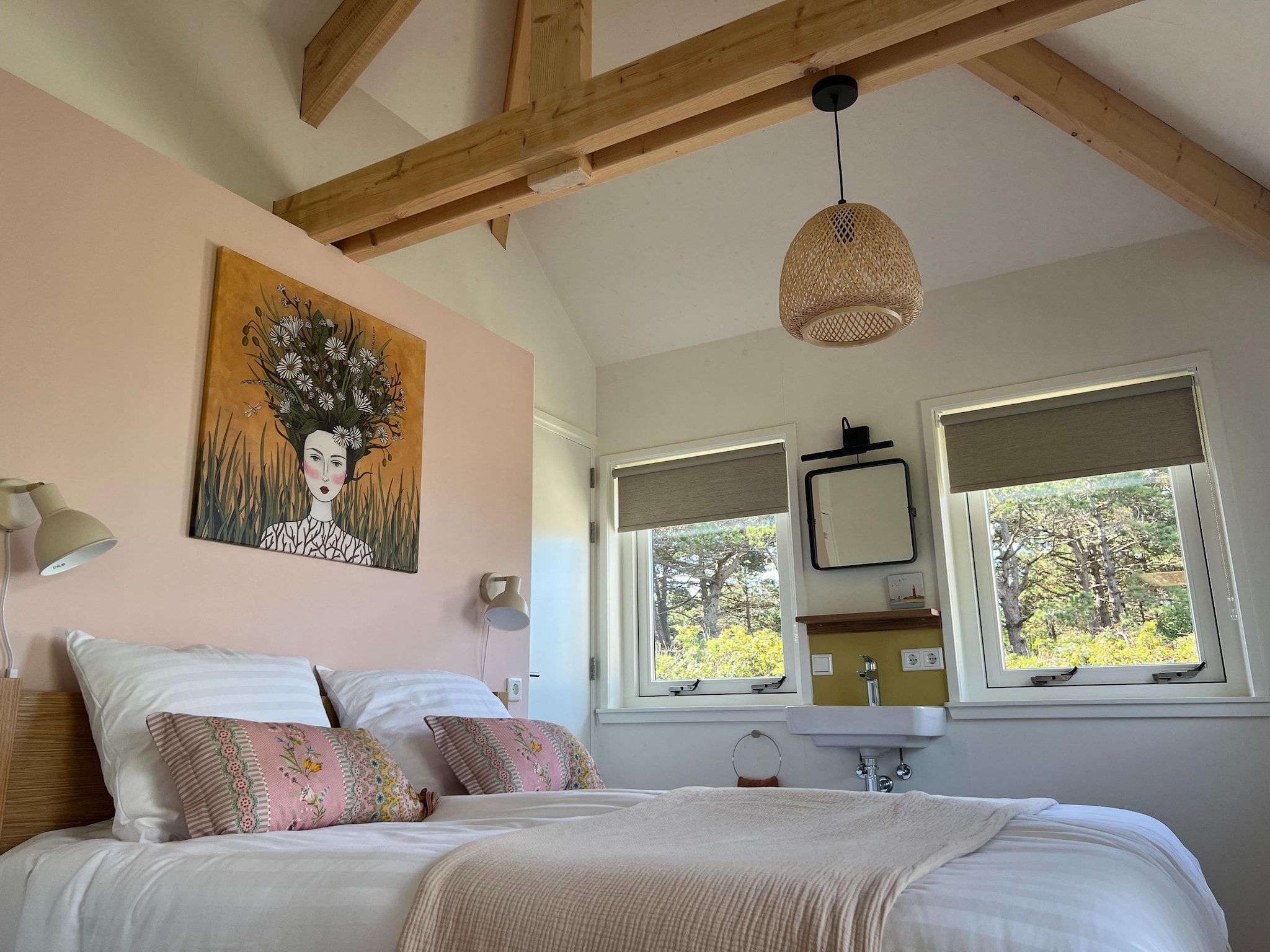 Een slaapkamer van 't Veldje in Den Hoorn